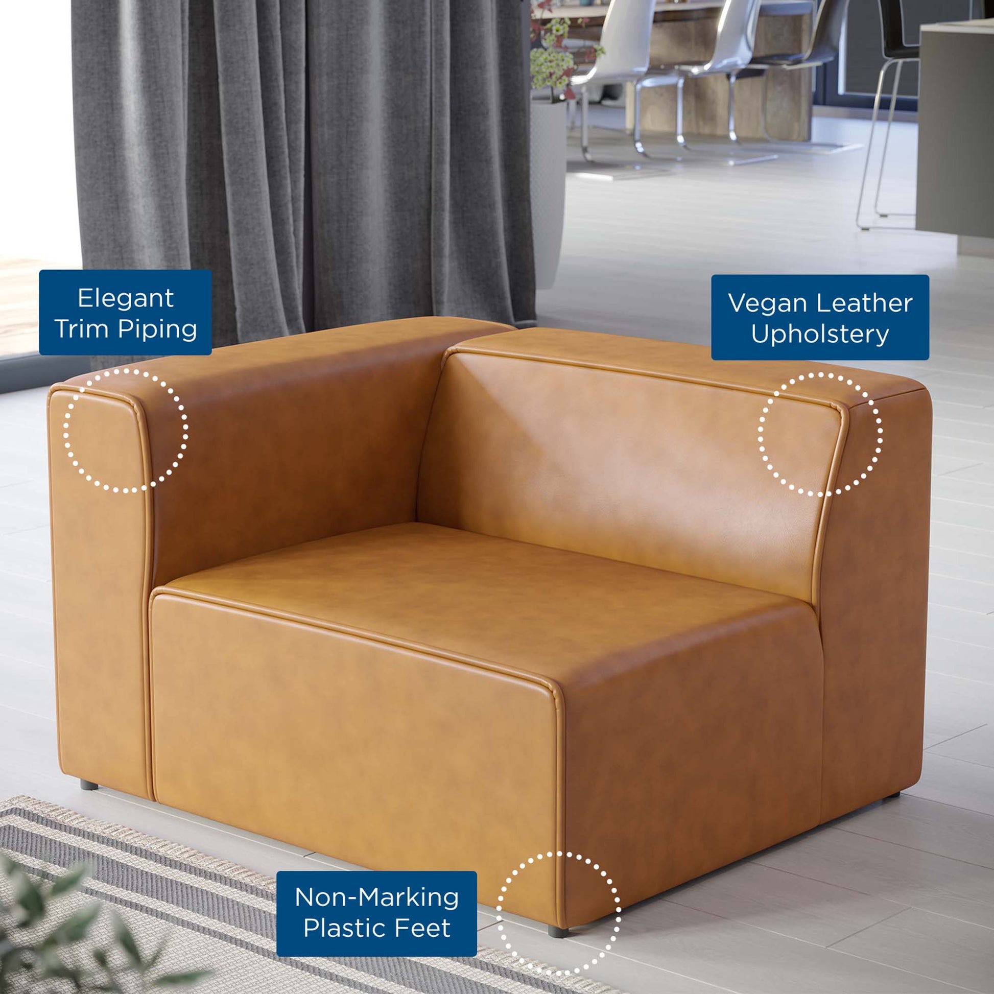 Mingle Vegan Leather Left-Arm Chair by Modway - Best Buy Furniture