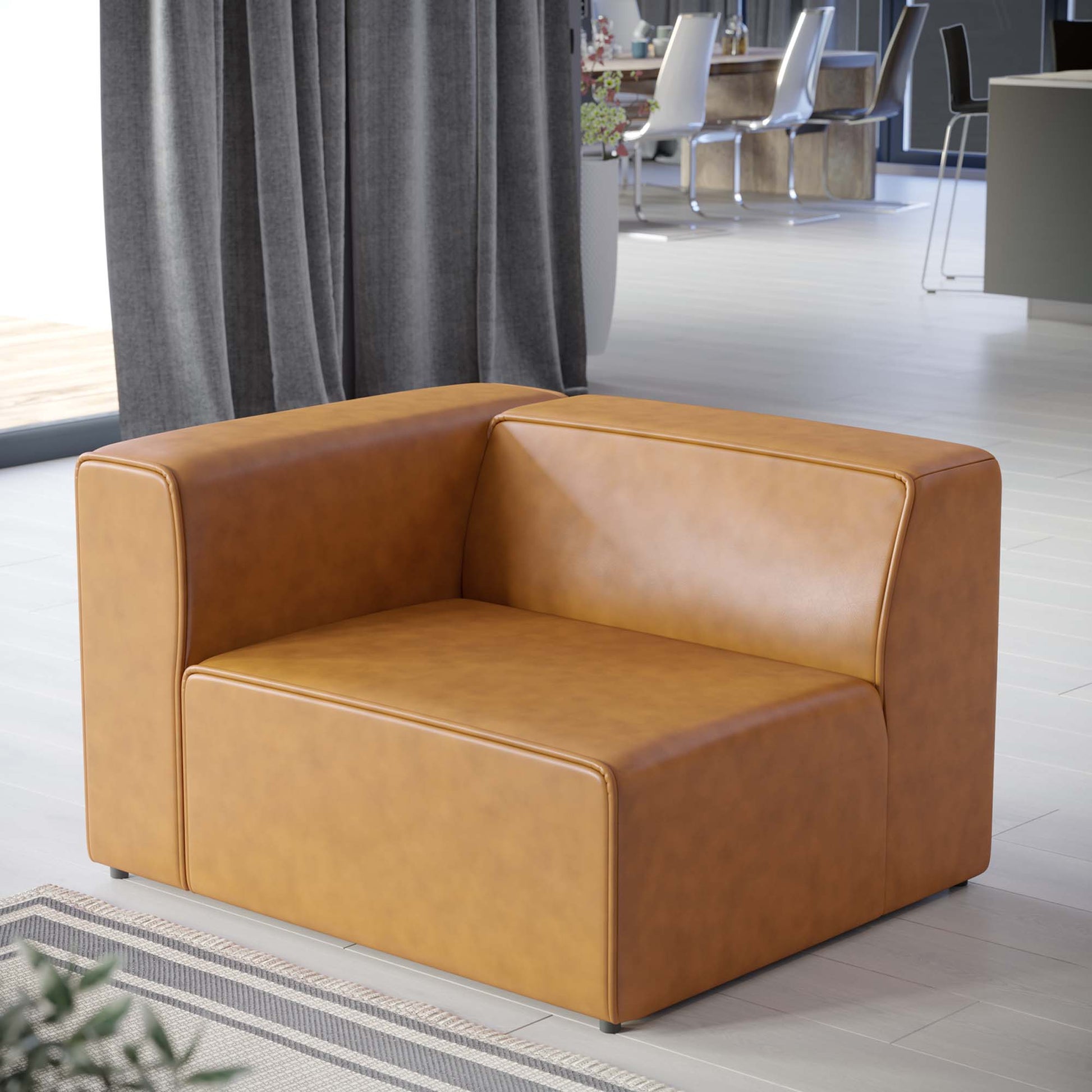 Mingle Vegan Leather Left-Arm Chair by Modway - Best Buy Furniture