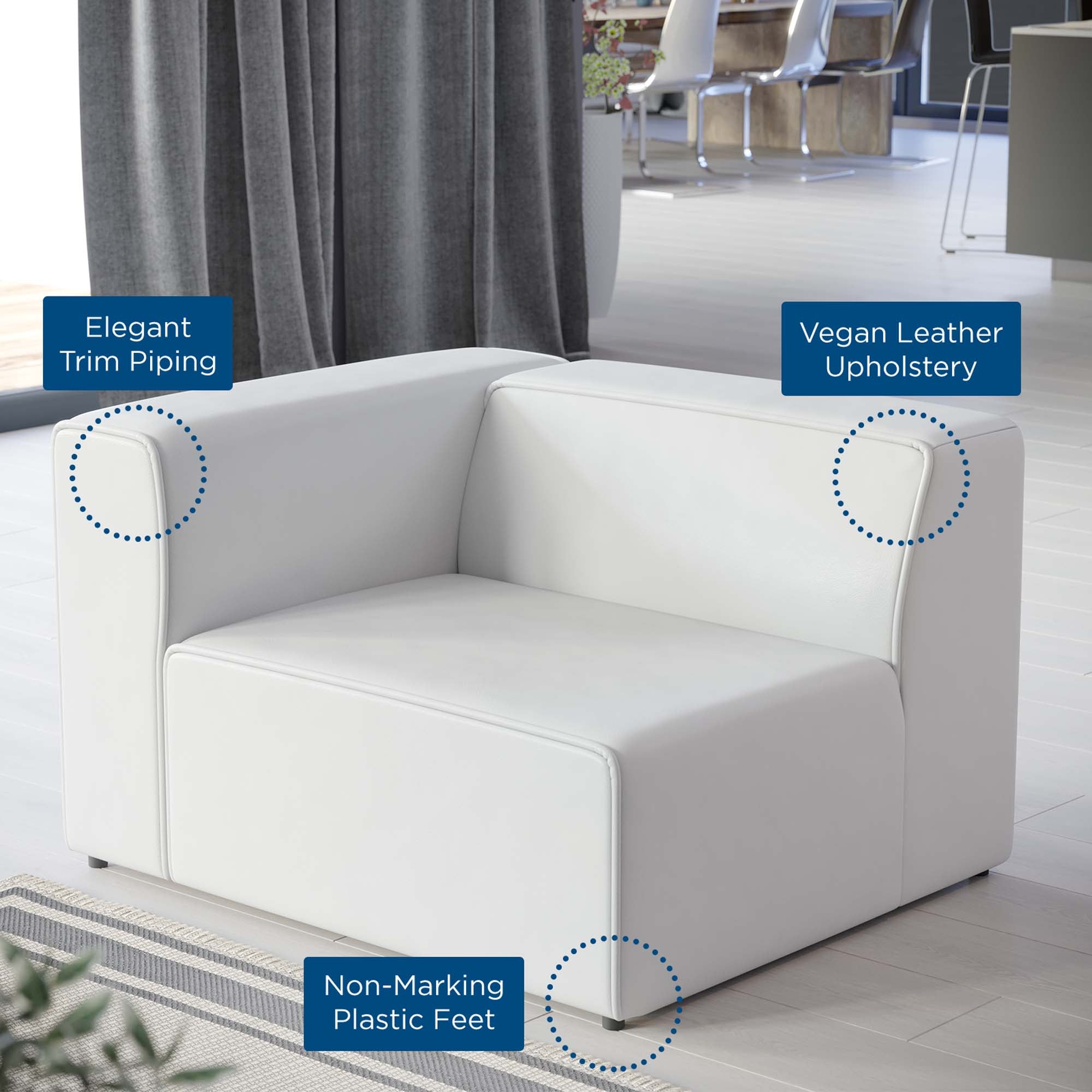 Mingle Vegan Leather Left-Arm Chair by Modway - Best Buy Furniture