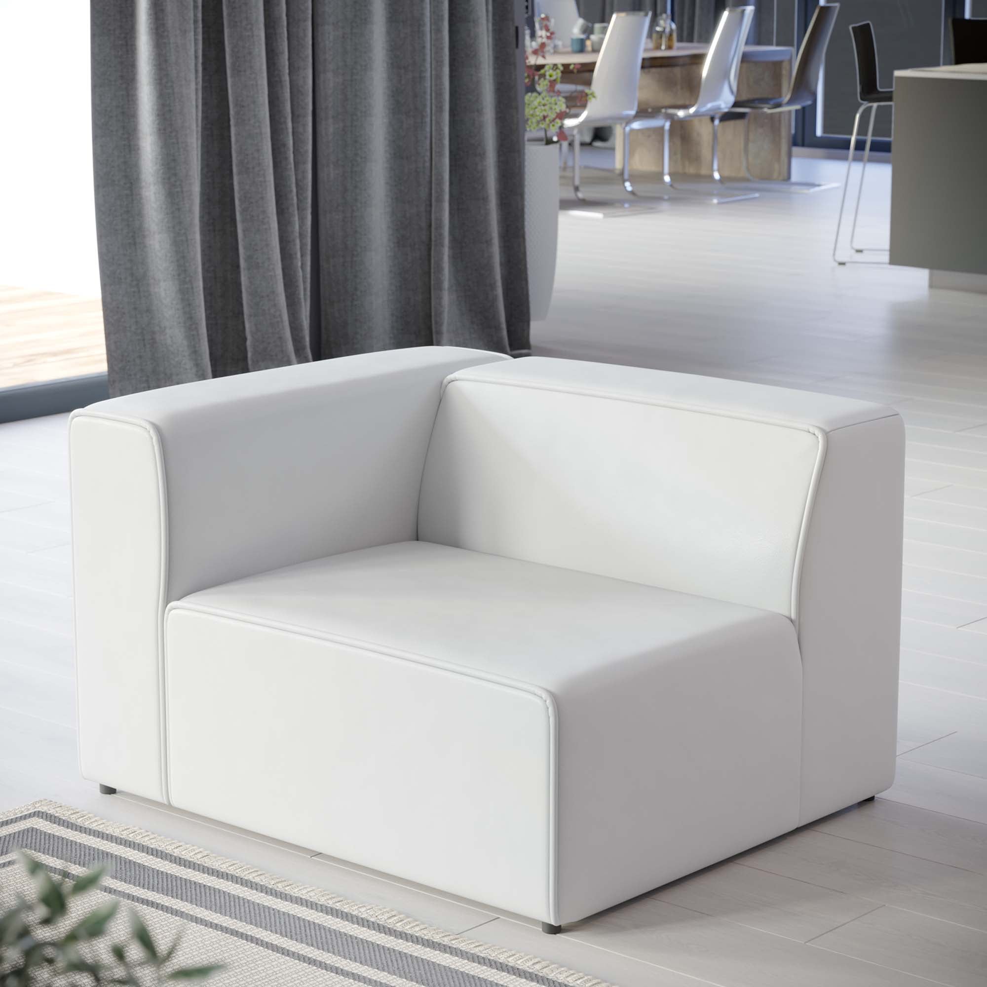 Mingle Vegan Leather Left-Arm Chair by Modway - Best Buy Furniture