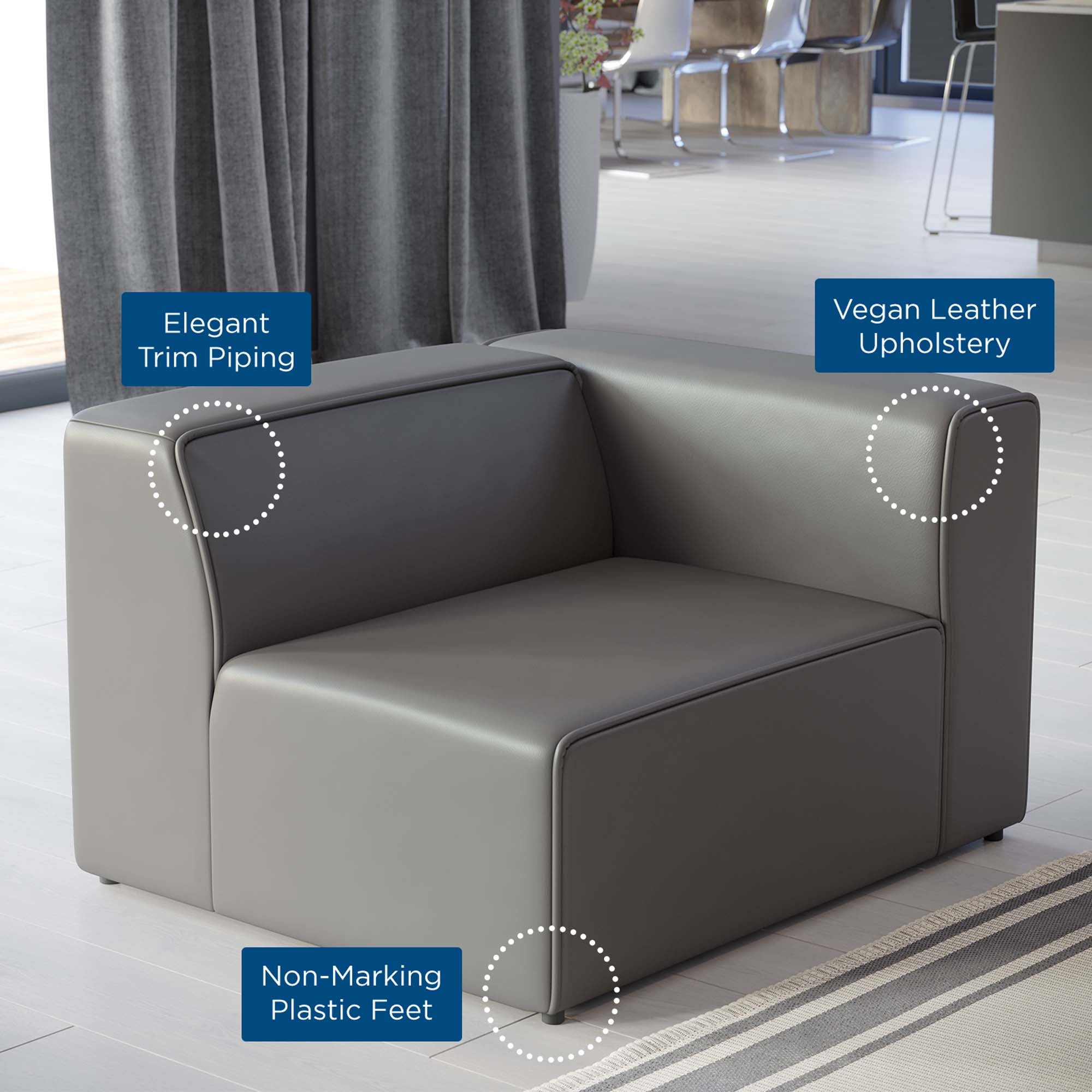 Mingle Vegan Leather Right-Arm Chair by Modway - Best Buy Furniture