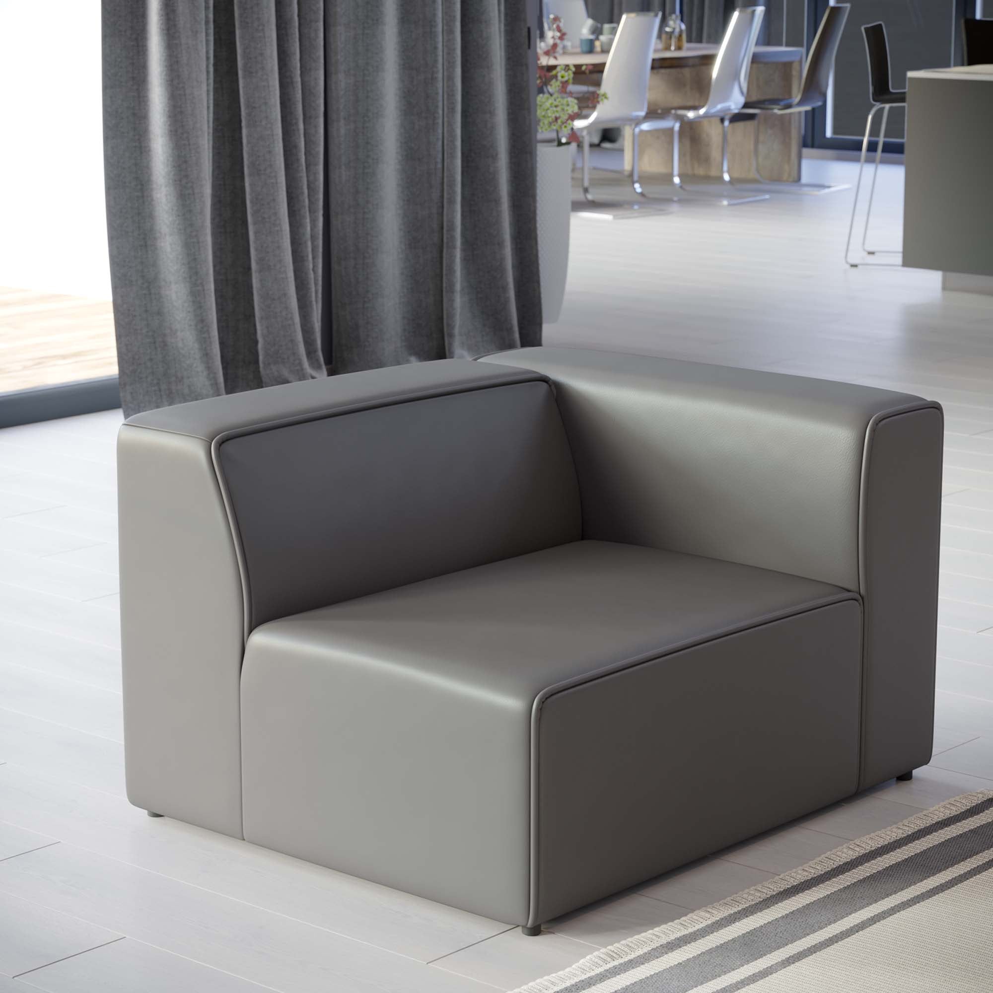 Mingle Vegan Leather Right-Arm Chair by Modway - Best Buy Furniture
