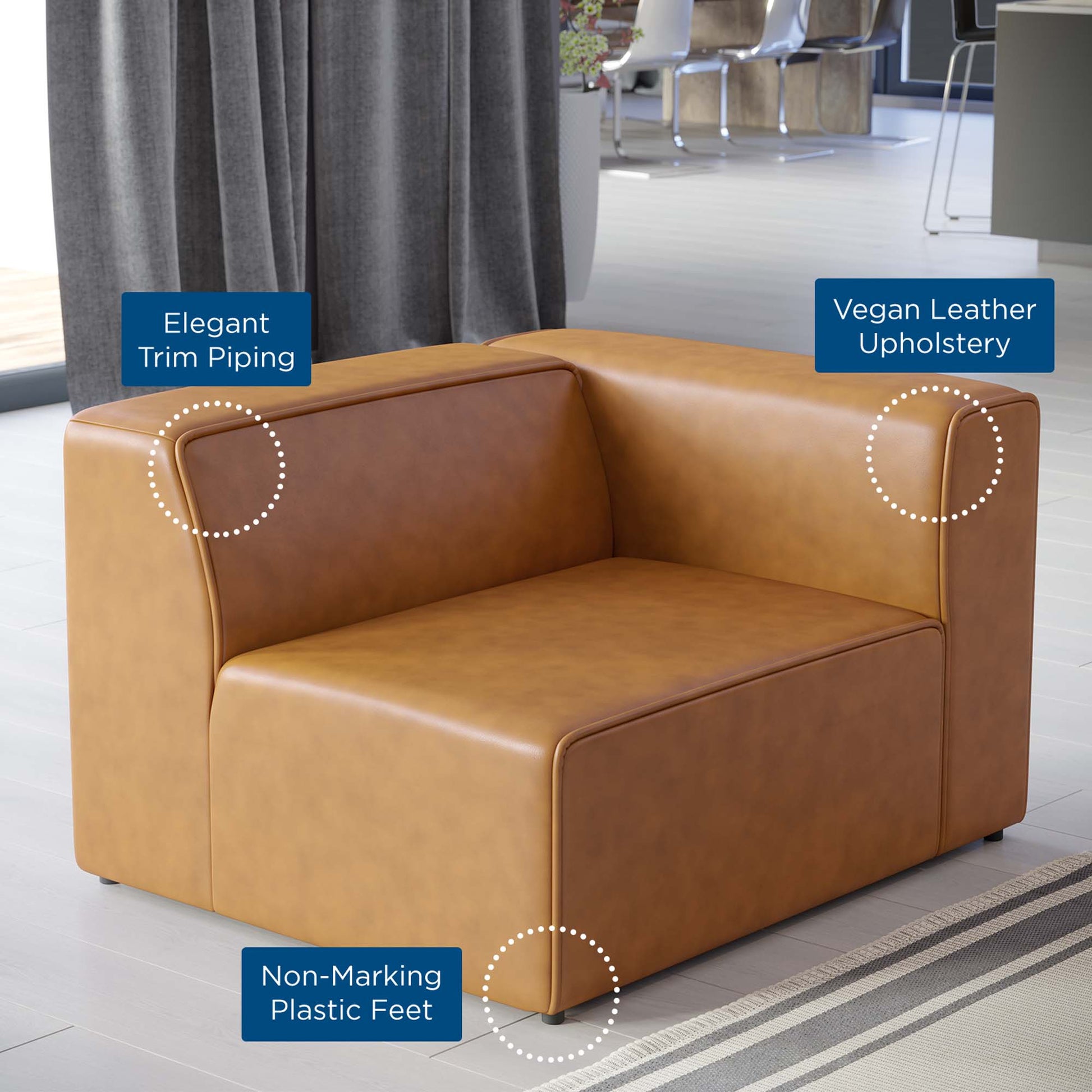 Mingle Vegan Leather Right-Arm Chair by Modway - Best Buy Furniture