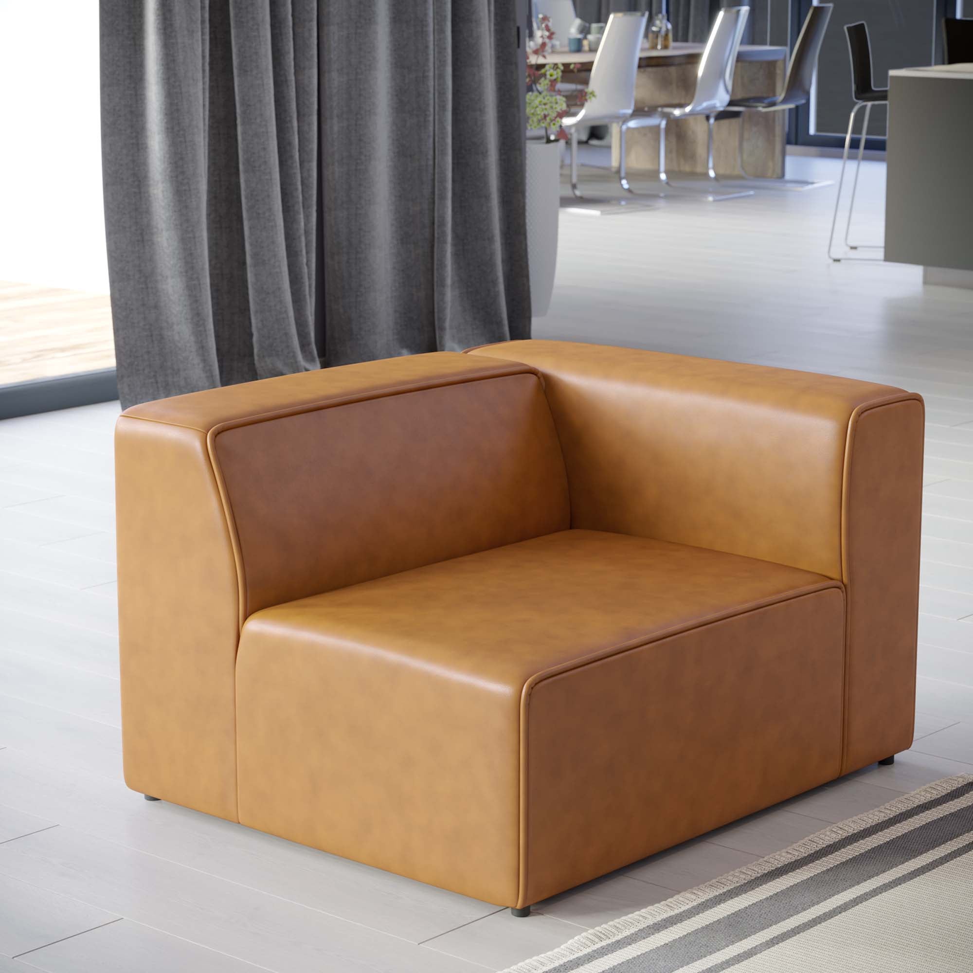Mingle Vegan Leather Right-Arm Chair by Modway - Best Buy Furniture