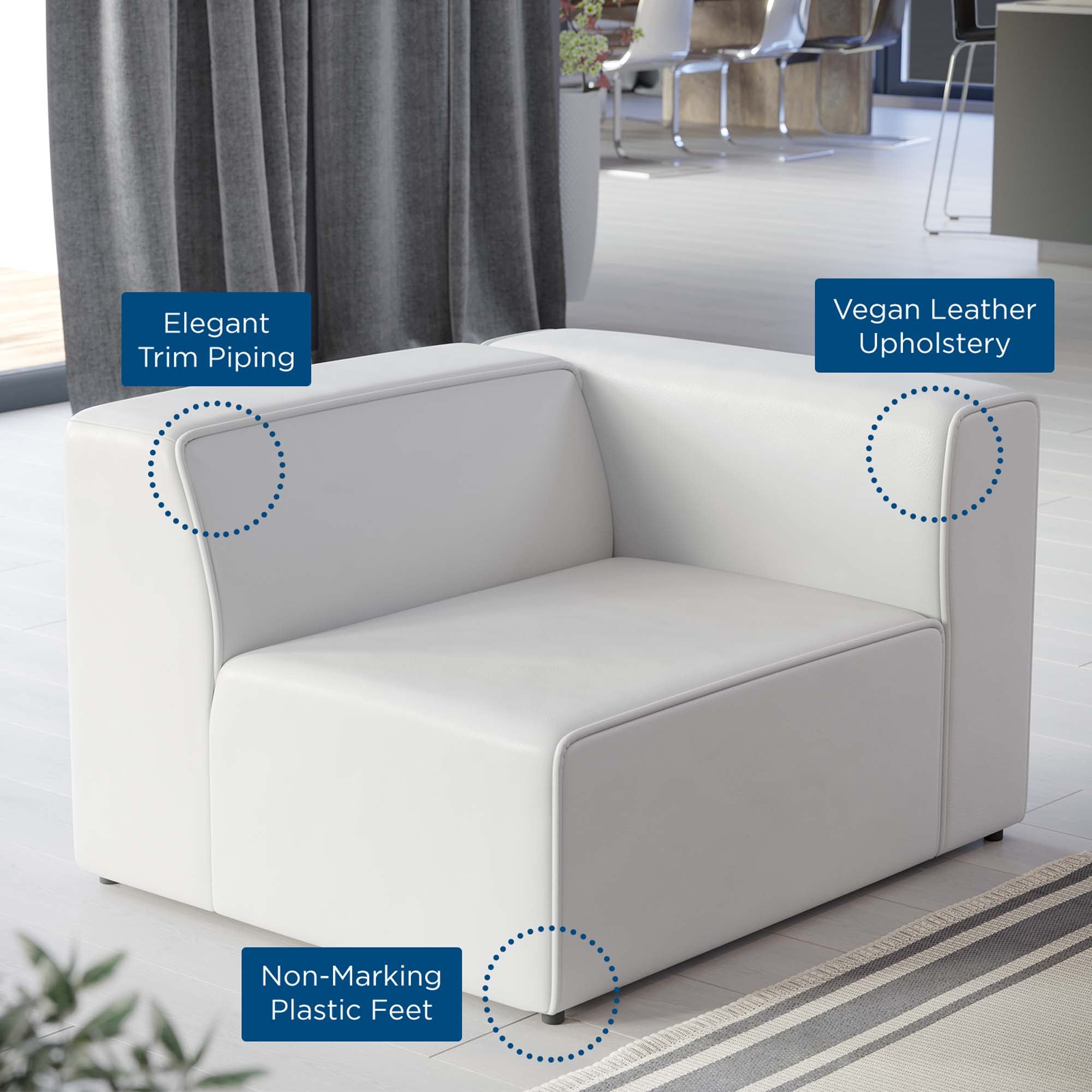 Mingle Vegan Leather Right-Arm Chair by Modway - Best Buy Furniture