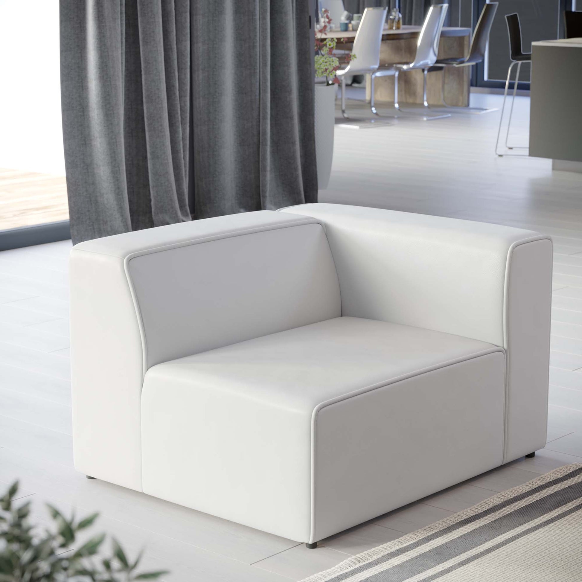 Mingle Vegan Leather Right-Arm Chair by Modway - Best Buy Furniture