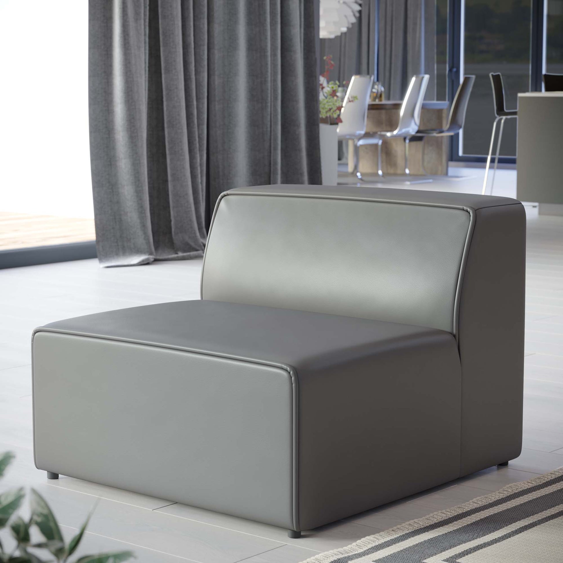 Mingle Vegan Leather Armless Chair by Modway - Best Buy Furniture