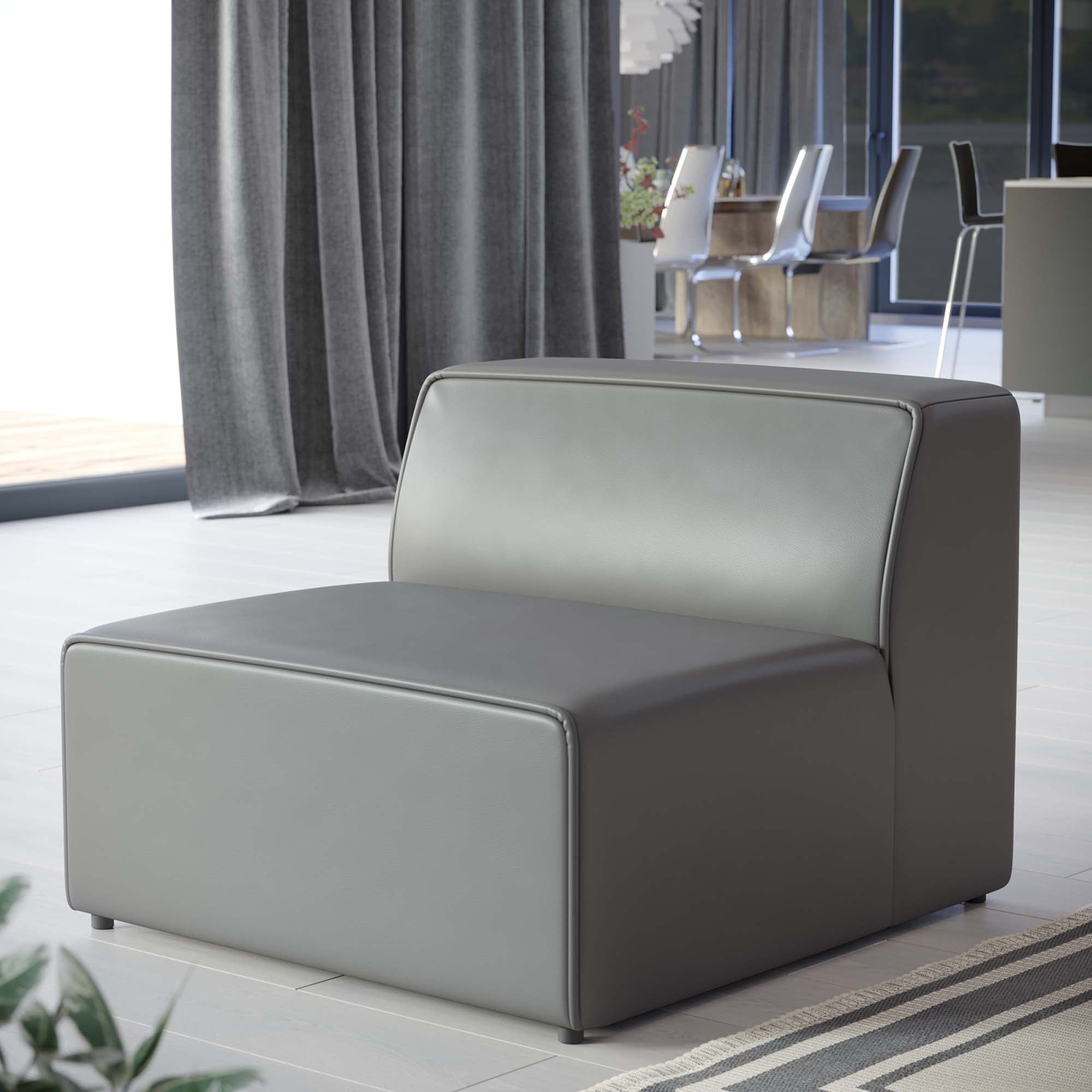 Mingle Vegan Leather Armless Chair by Modway - Best Buy Furniture