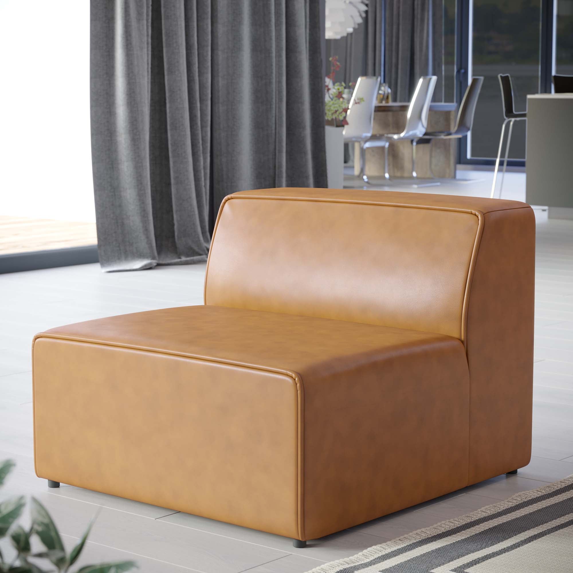 Mingle Vegan Leather Armless Chair by Modway - Best Buy Furniture
