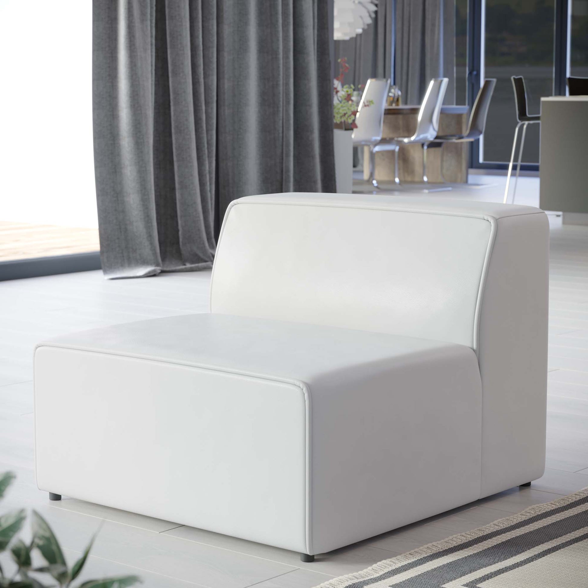 Mingle Vegan Leather Armless Chair by Modway - Best Buy Furniture