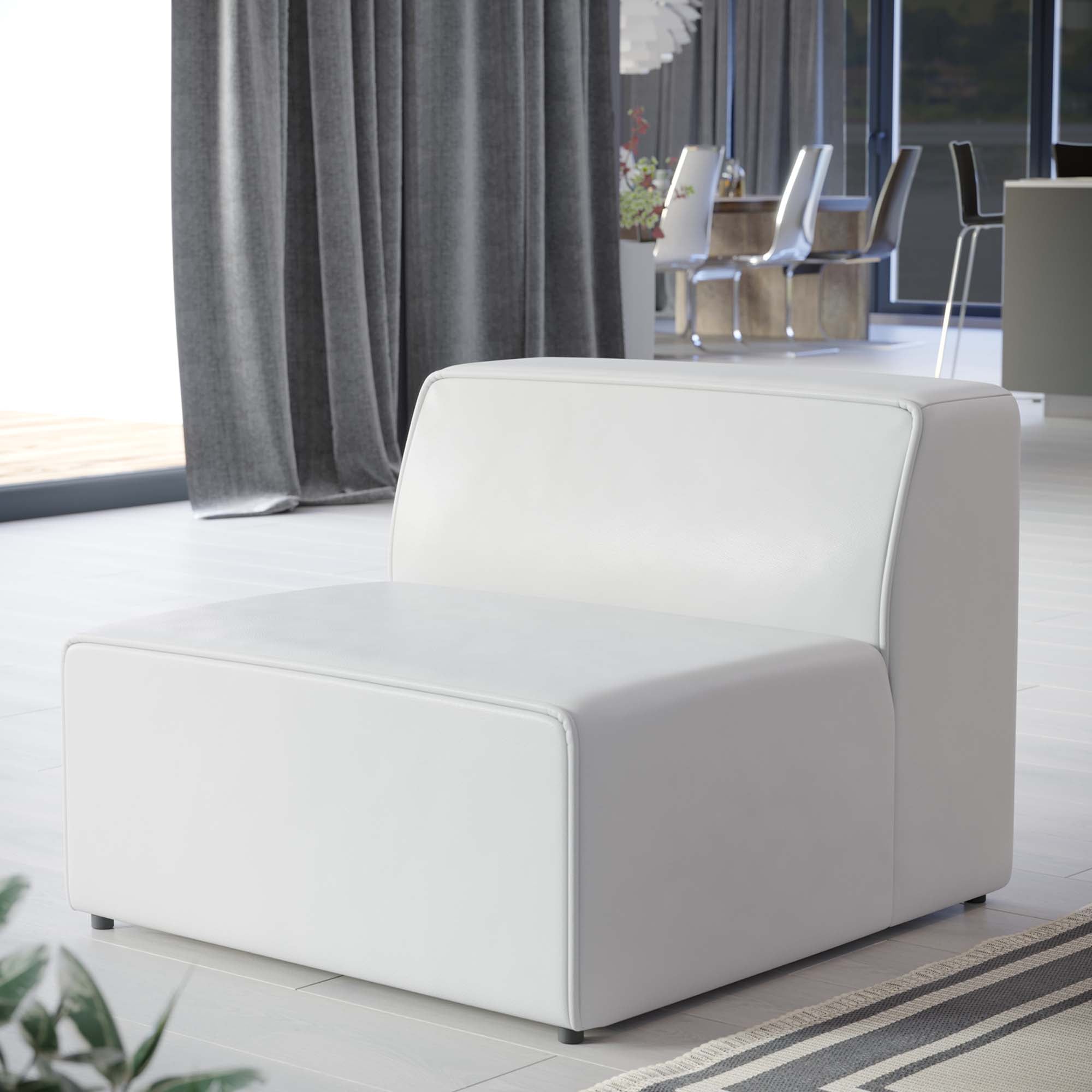 Mingle Vegan Leather Armless Chair by Modway - Best Buy Furniture