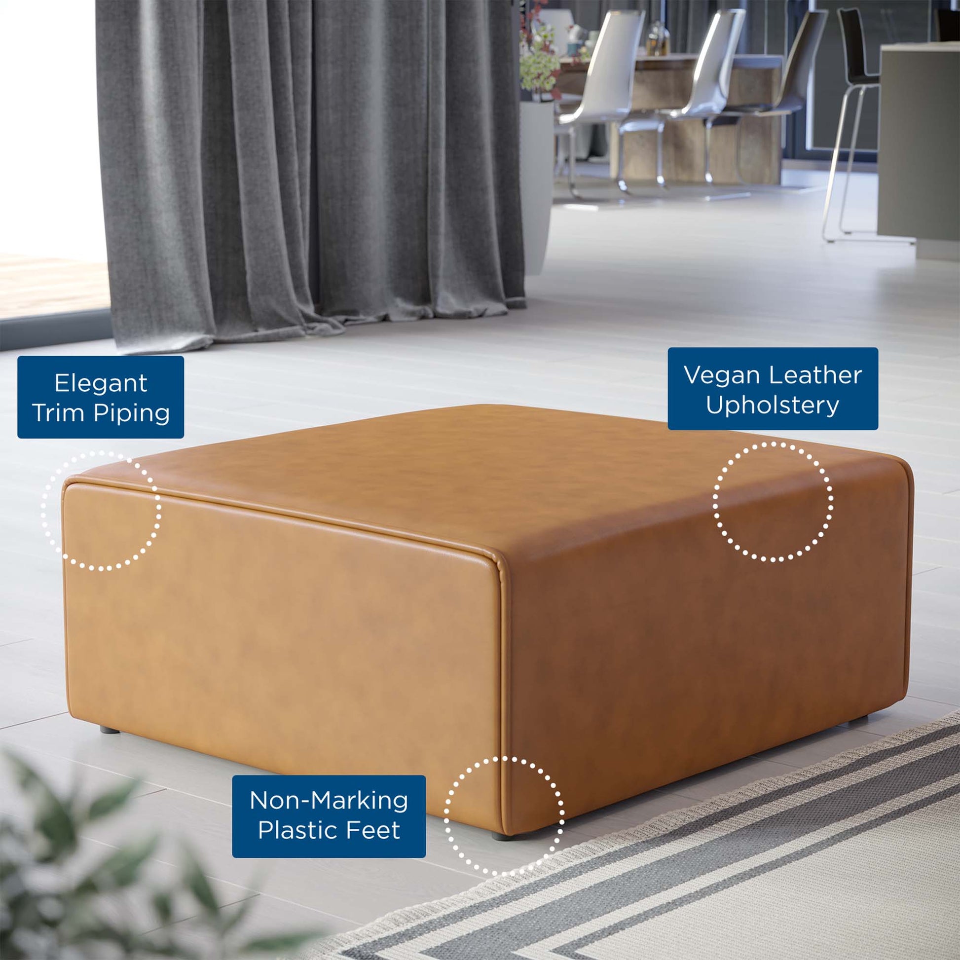 Mingle Vegan Leather Ottoman by Modway - Best Buy Furniture
