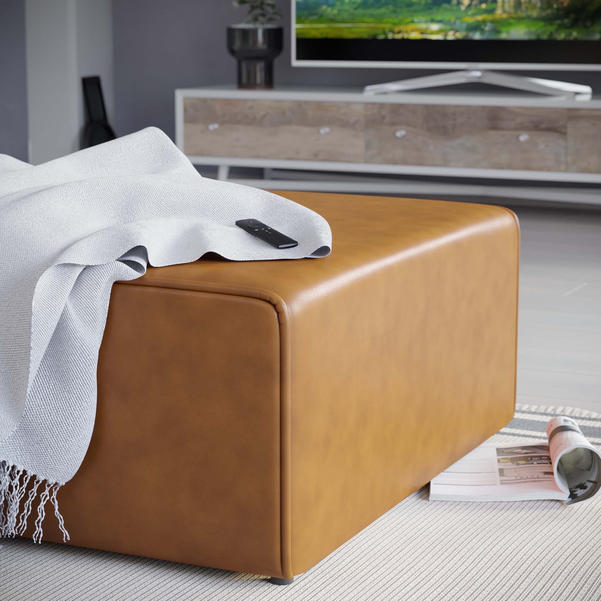 Mingle Vegan Leather Ottoman by Modway - Best Buy Furniture