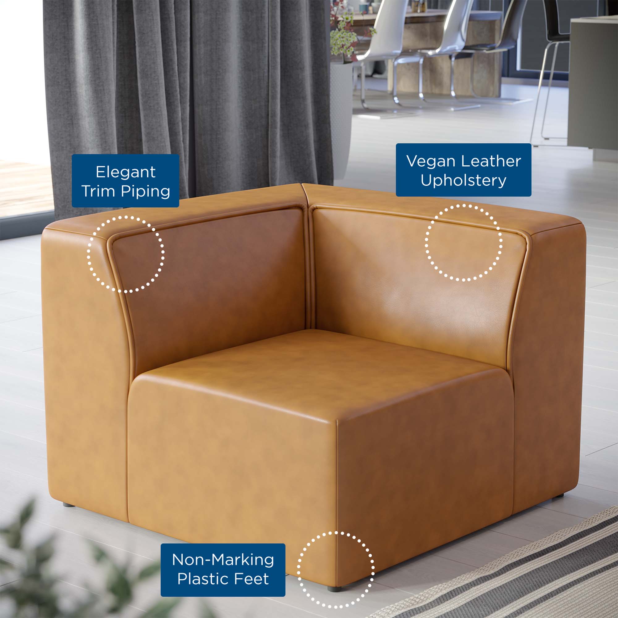Mingle Vegan Leather Corner Chair by Modway - Best Buy Furniture