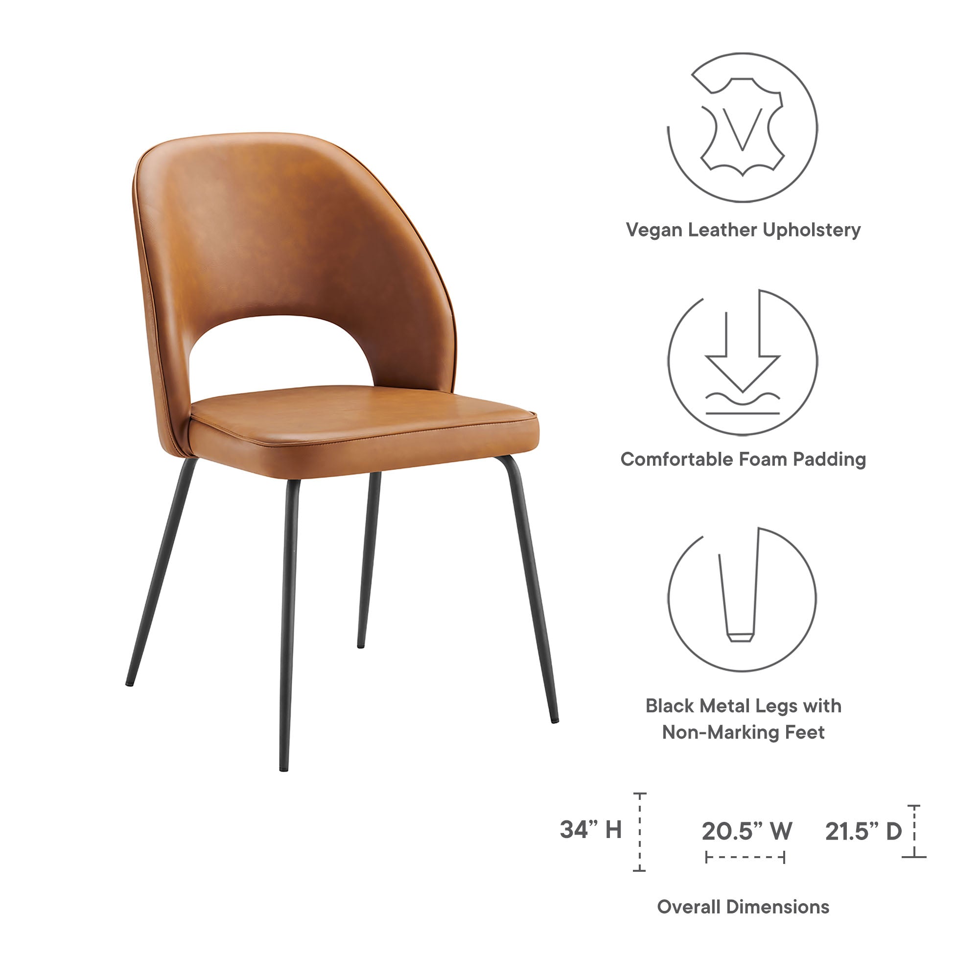 Nico Vegan Leather Dining Chair Set of 2 by Modway - Best Buy Furniture