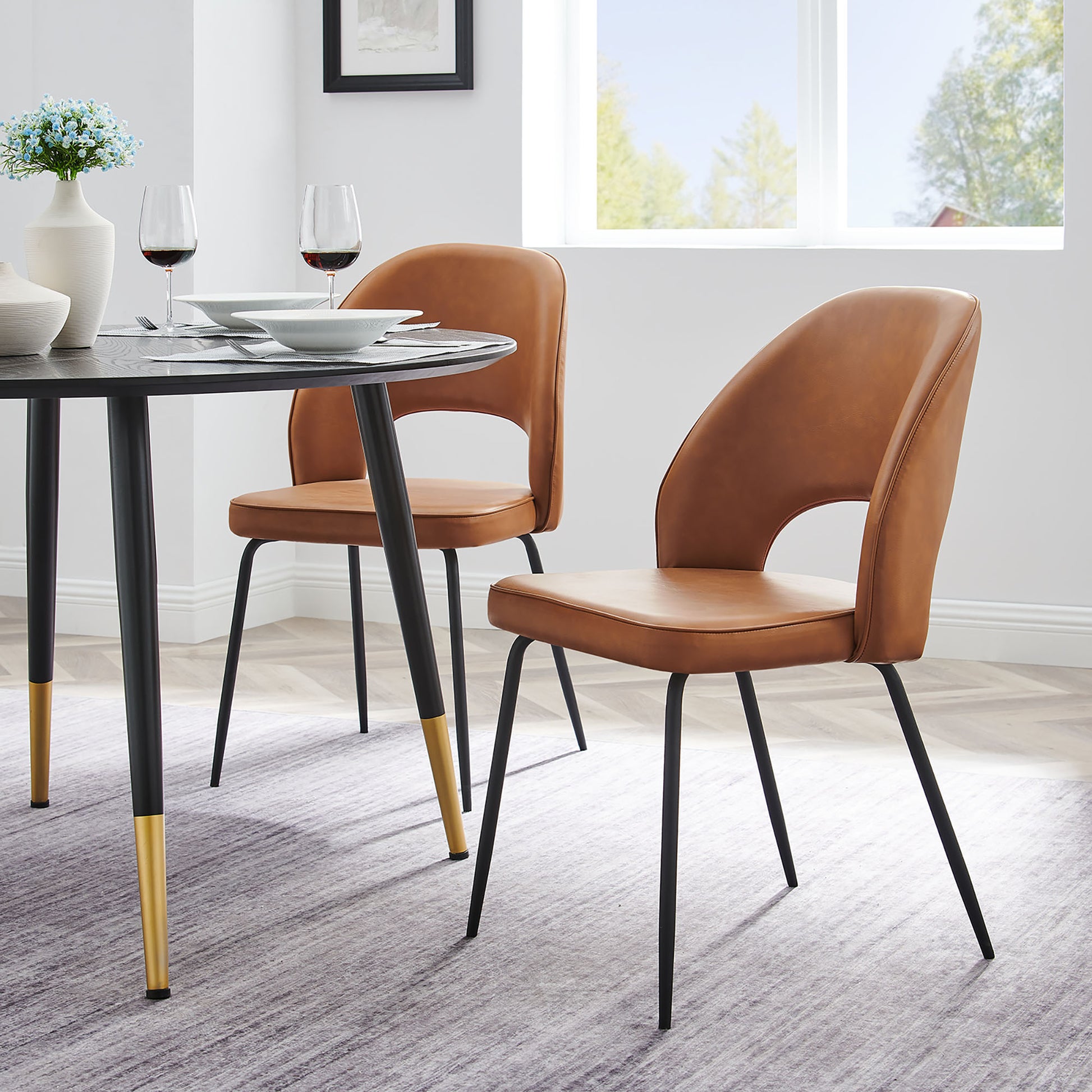 Nico Vegan Leather Dining Chair Set of 2 by Modway - Best Buy Furniture