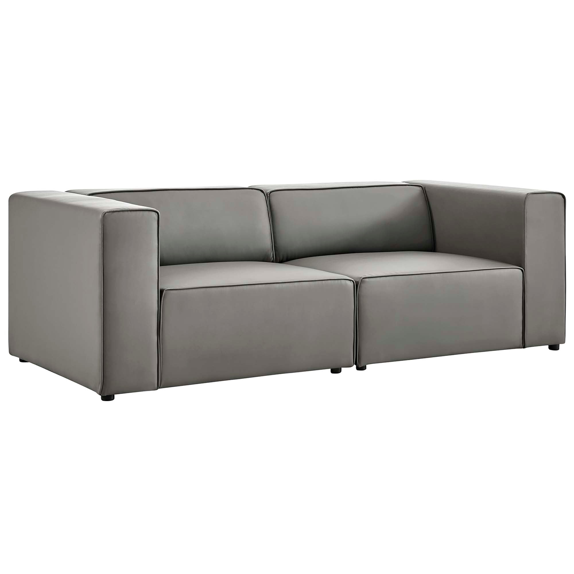 Mingle 2-Piece Vegan Leather Sectional Sofa Loveseat by Modway - Best Buy Furniture