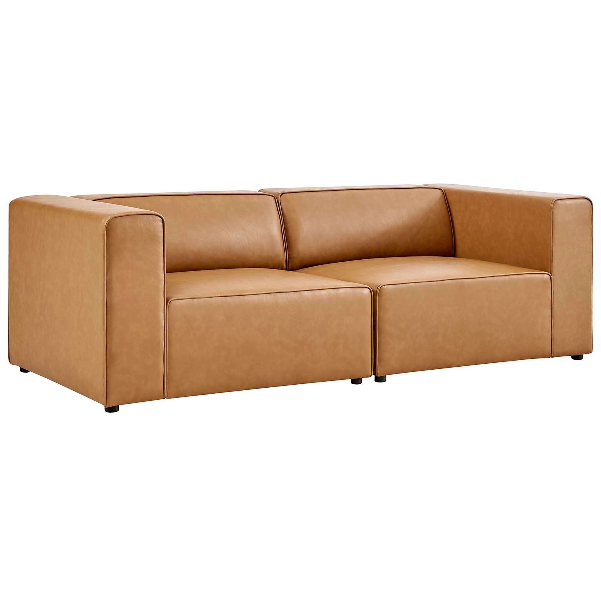 Mingle 2-Piece Vegan Leather Sectional Sofa Loveseat by Modway - Best Buy Furniture