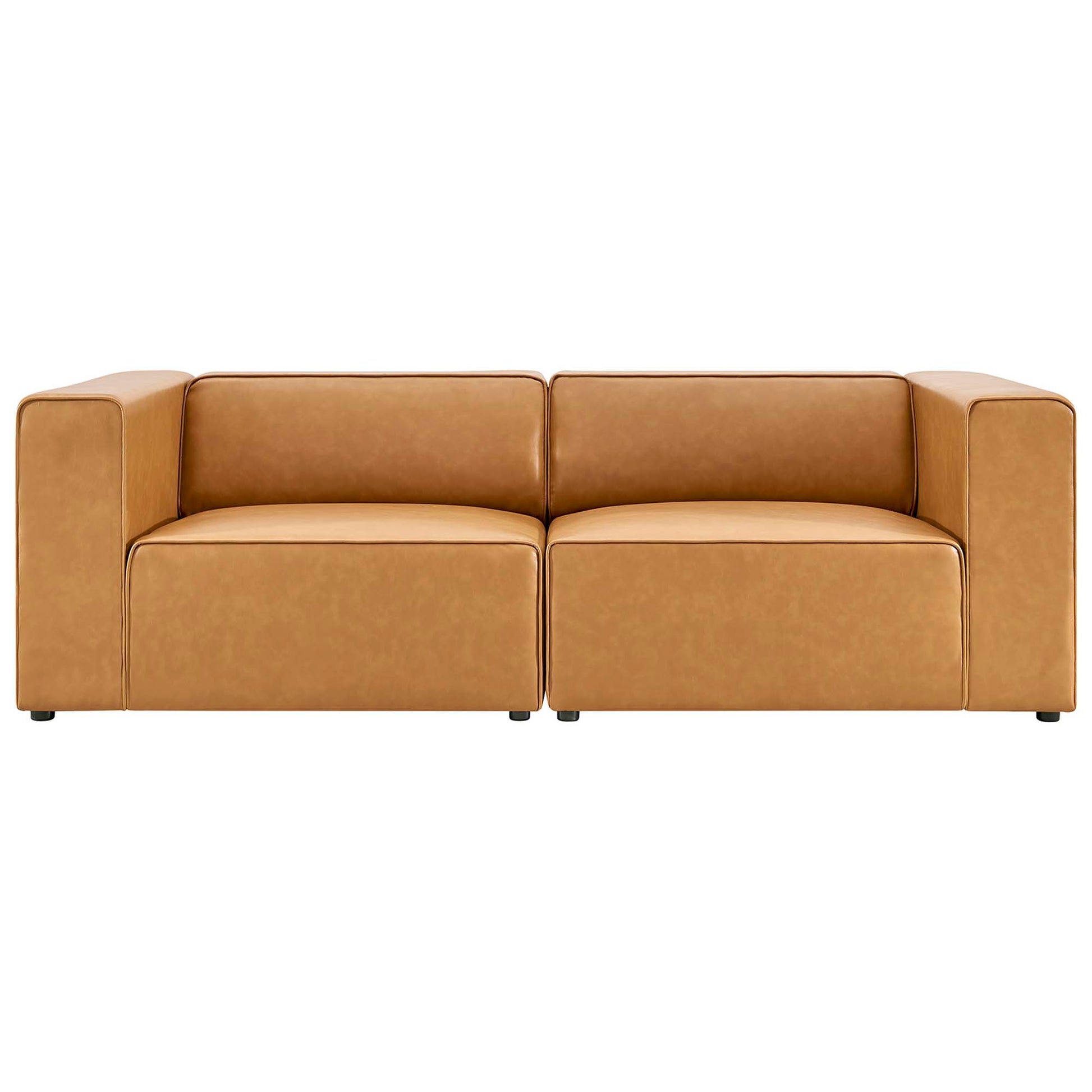 Mingle 2-Piece Vegan Leather Sectional Sofa Loveseat by Modway - Best Buy Furniture