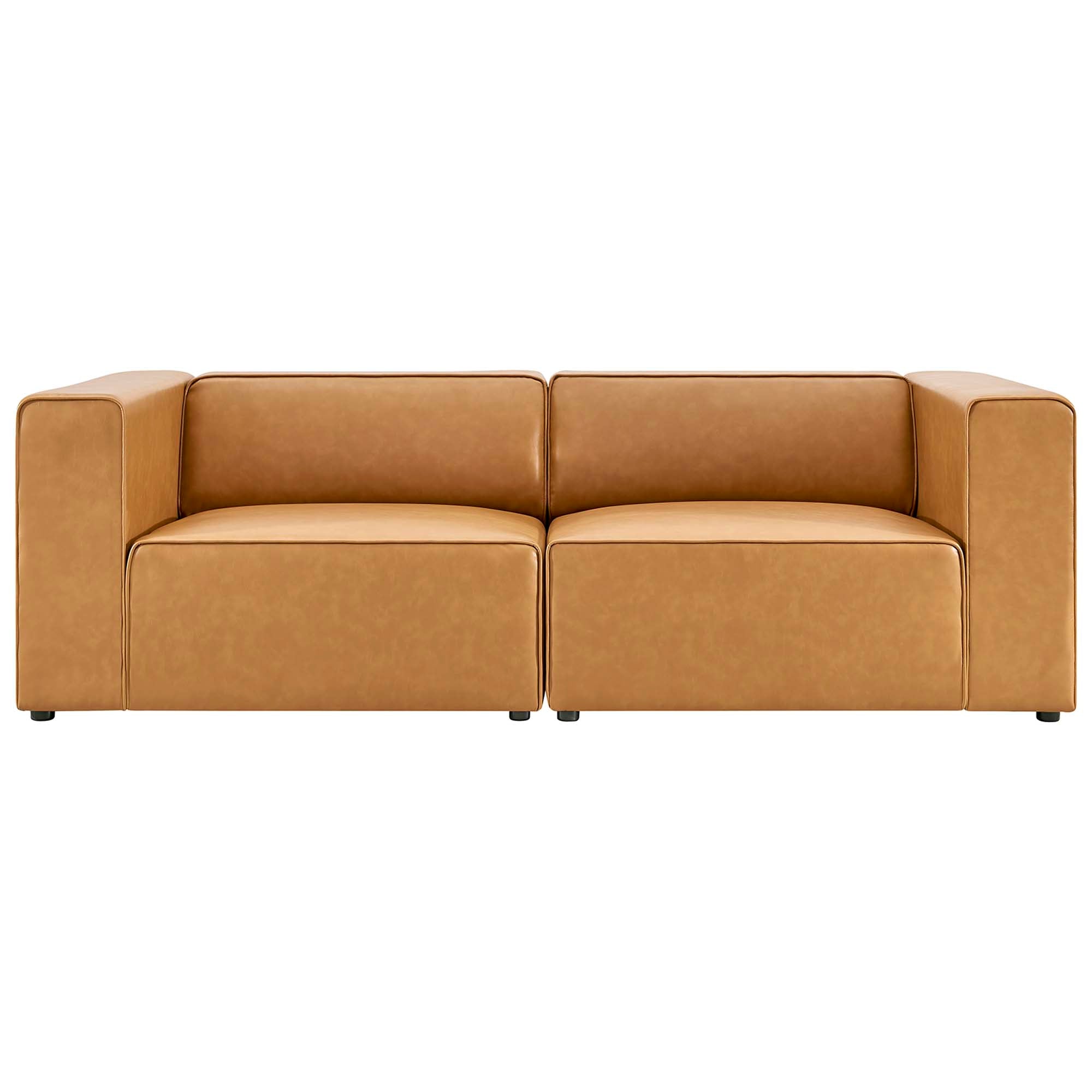 Mingle 2-Piece Vegan Leather Sectional Sofa Loveseat by Modway - Best Buy Furniture