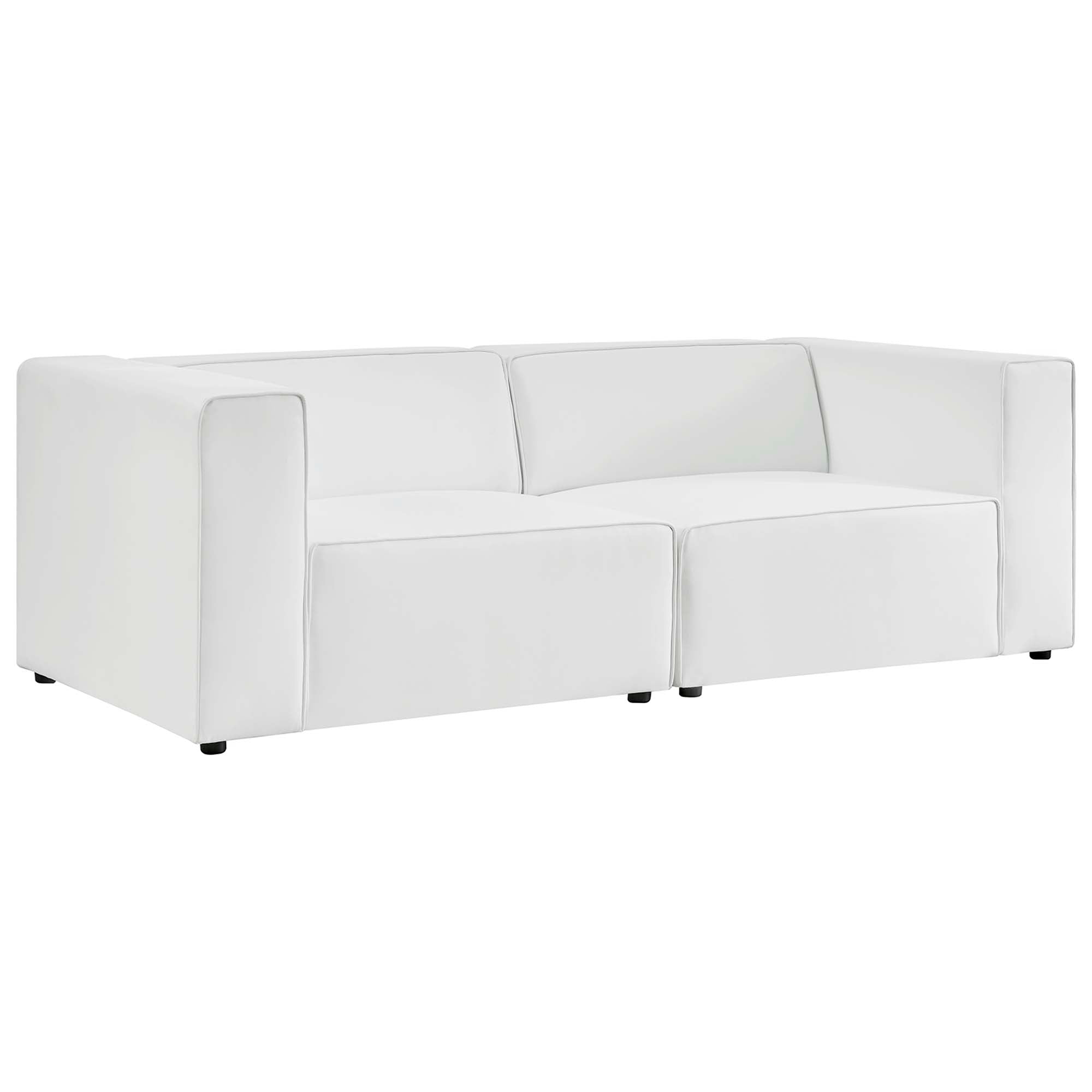 Mingle 2-Piece Vegan Leather Sectional Sofa Loveseat by Modway - Best Buy Furniture