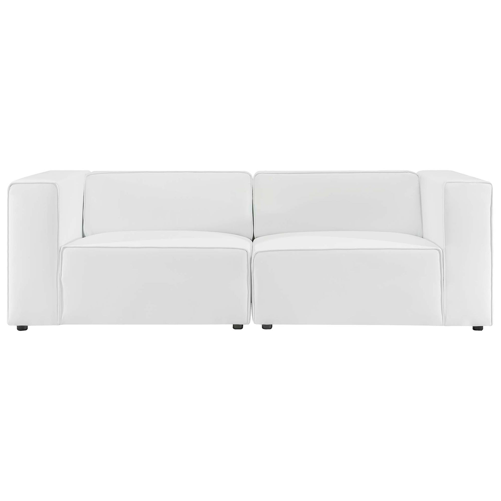 Mingle 2-Piece Vegan Leather Sectional Sofa Loveseat by Modway - Best Buy Furniture