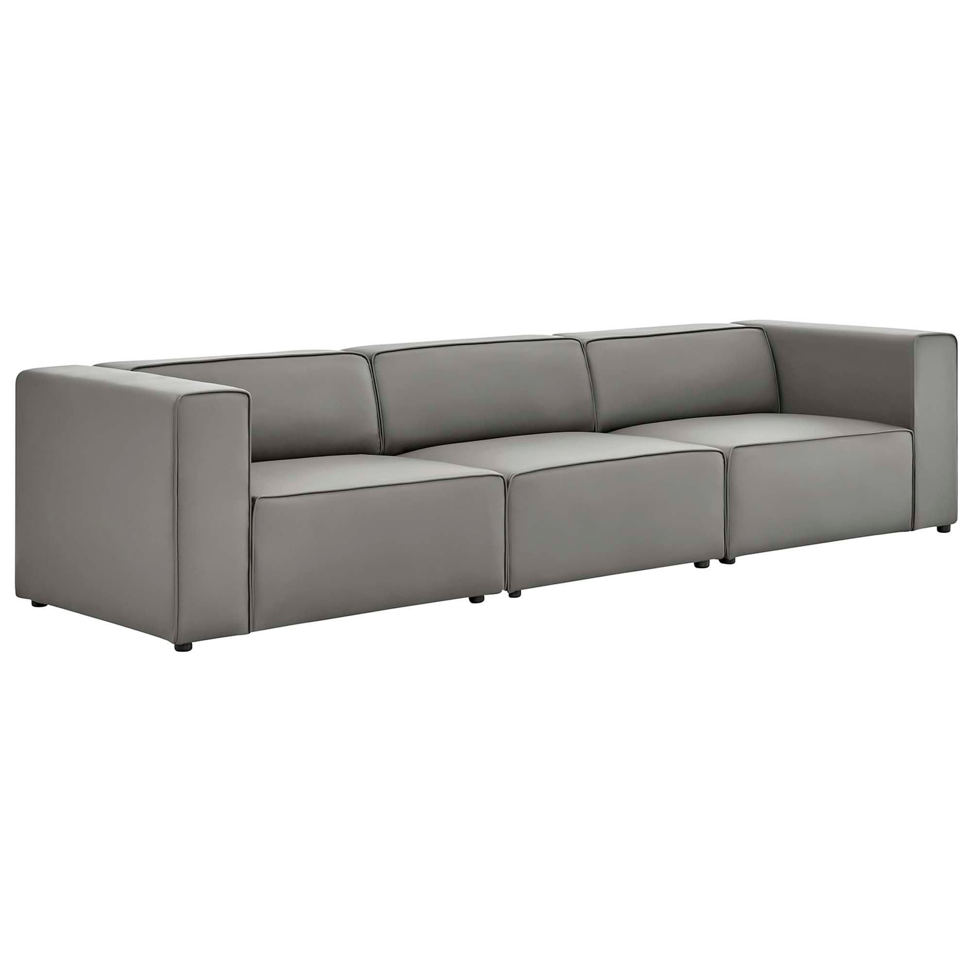 Mingle 3-Piece Vegan Leather Sectional Sofa by Modway - Best Buy Furniture