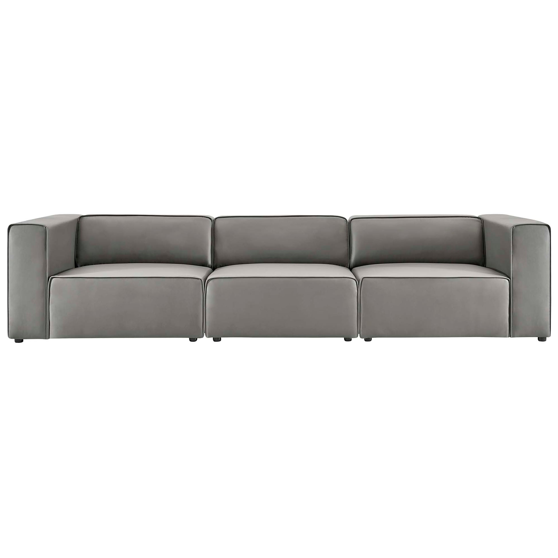 Mingle 3-Piece Vegan Leather Sectional Sofa by Modway - Best Buy Furniture