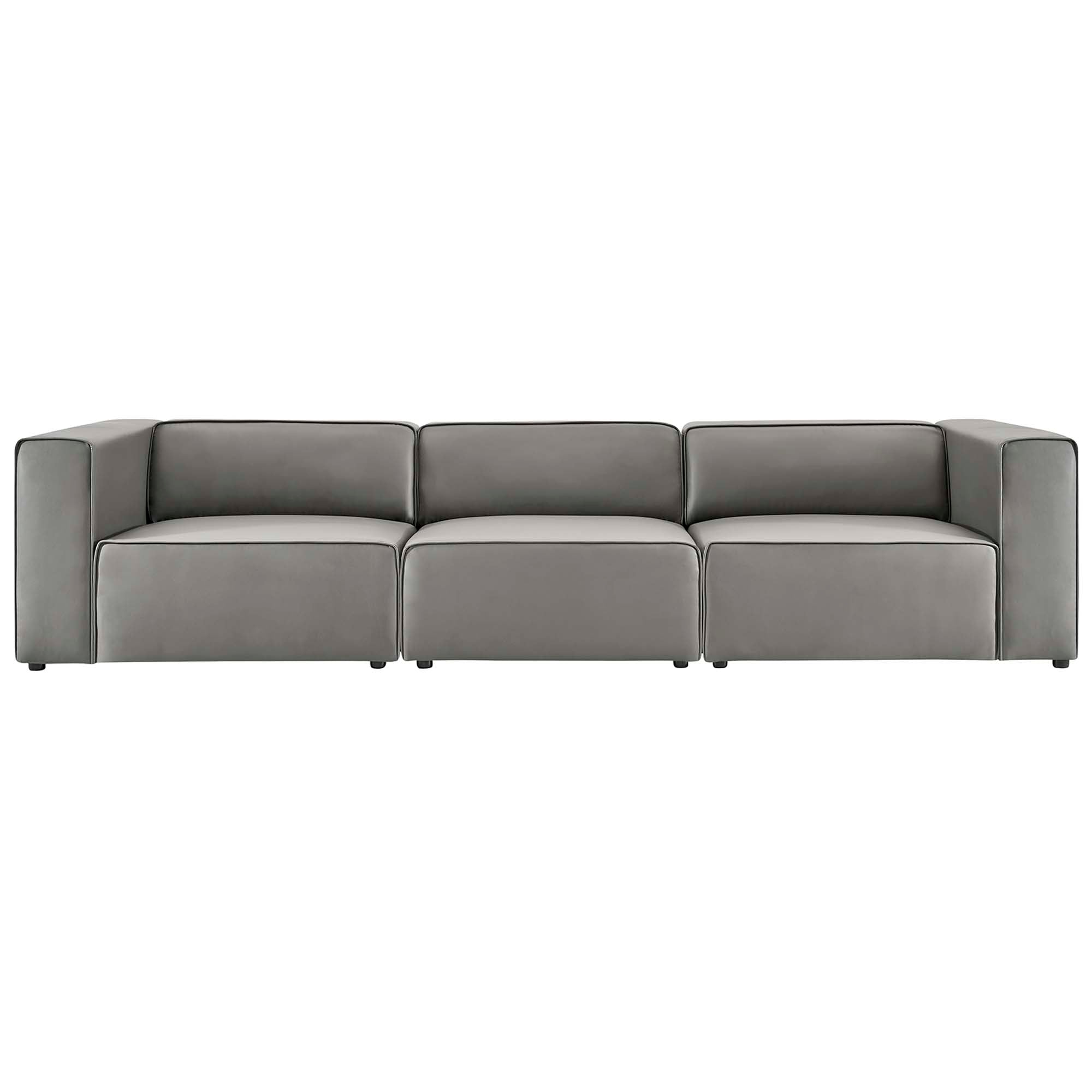 Mingle 3-Piece Vegan Leather Sectional Sofa by Modway - Best Buy Furniture