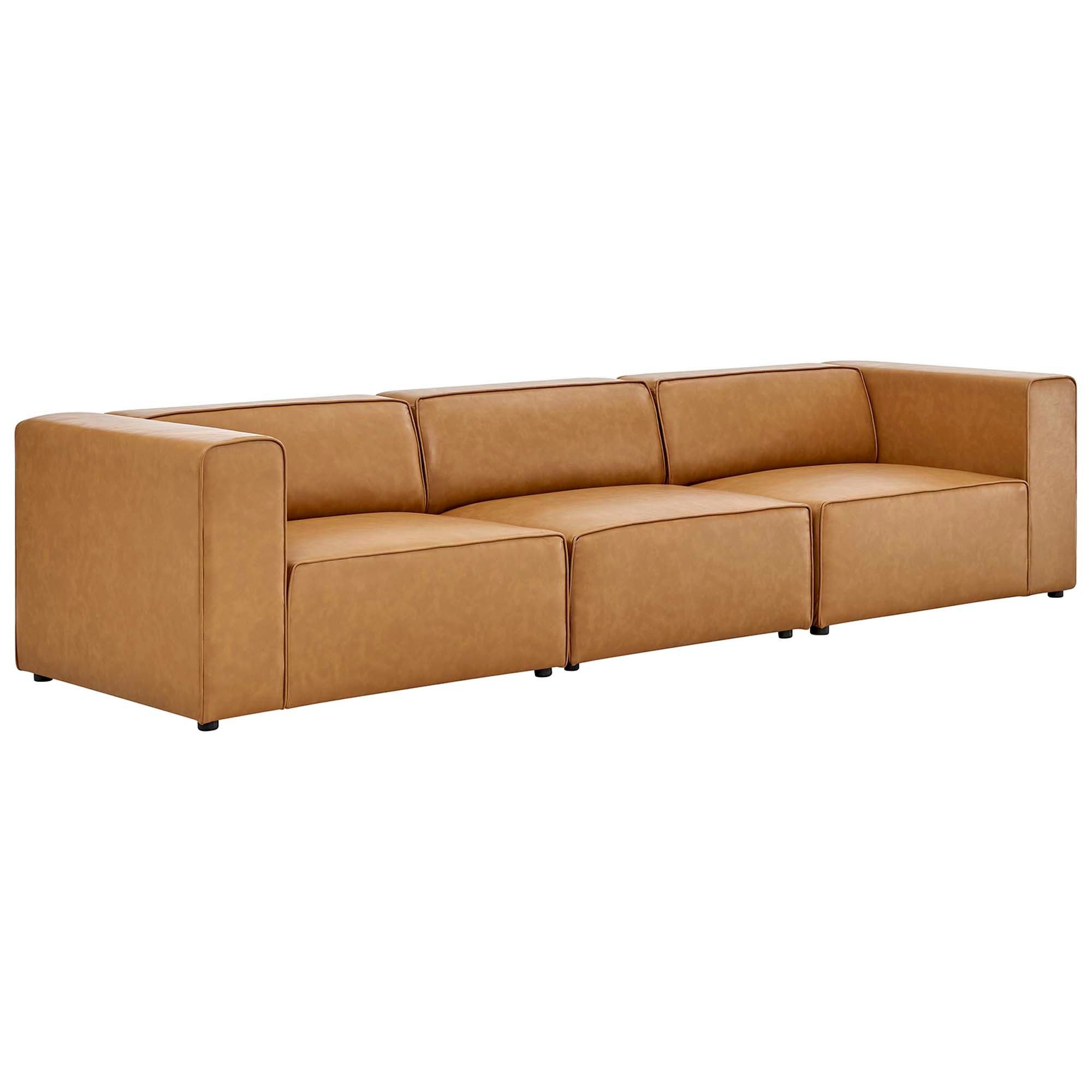 Mingle 3-Piece Vegan Leather Sectional Sofa by Modway - Best Buy Furniture