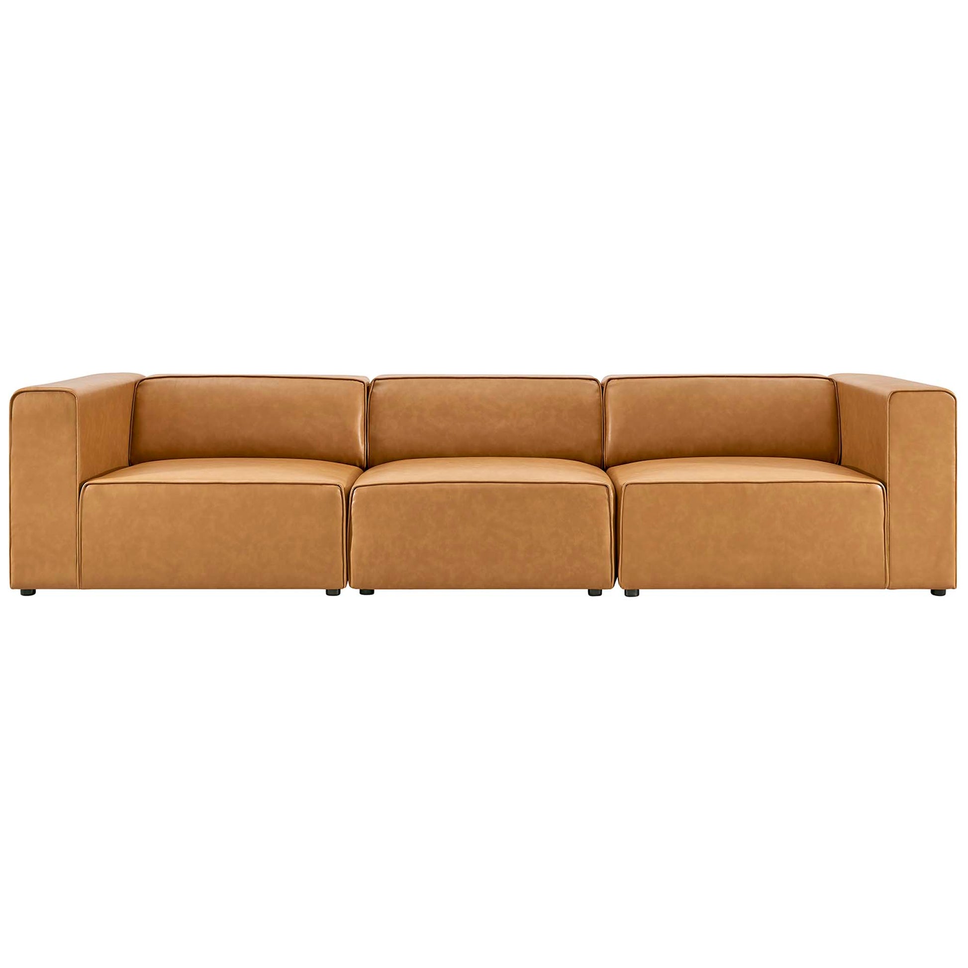 Mingle 3-Piece Vegan Leather Sectional Sofa by Modway - Best Buy Furniture