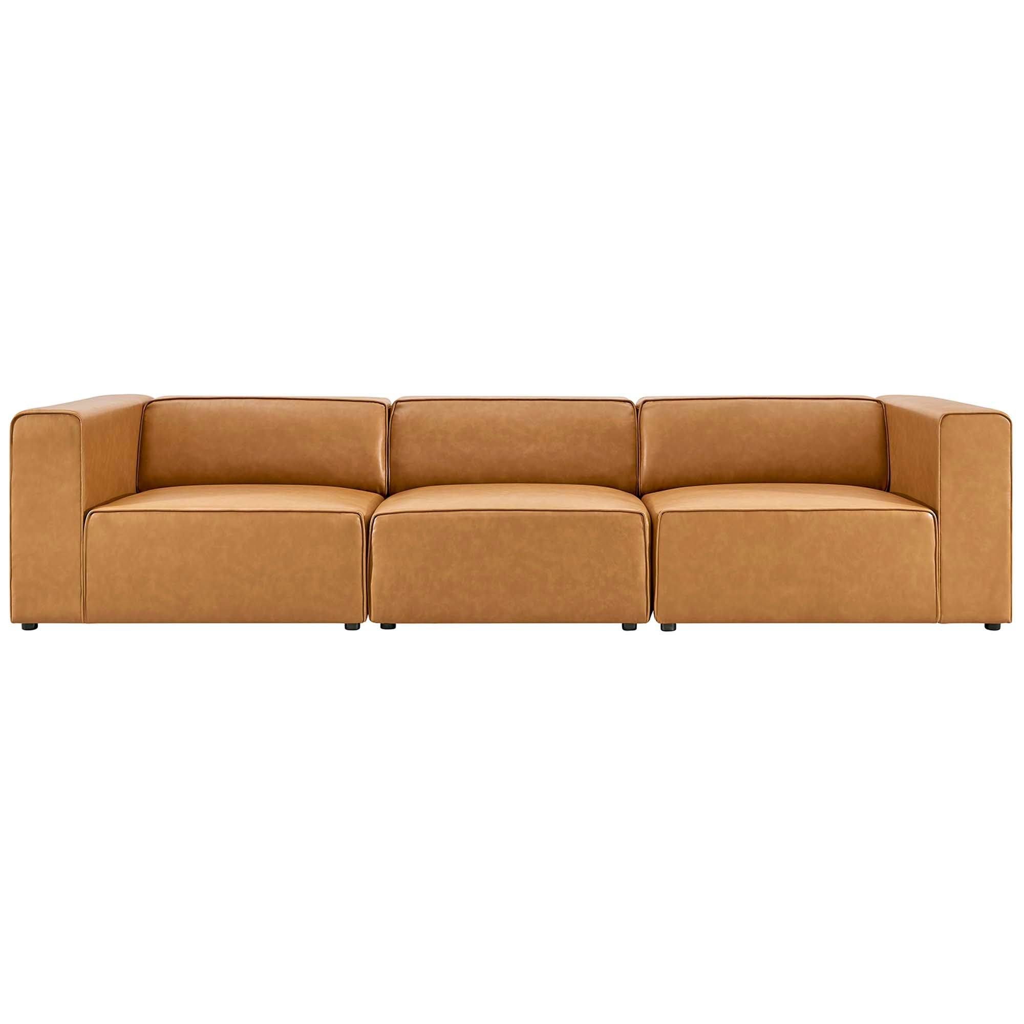 Mingle 3-Piece Vegan Leather Sectional Sofa by Modway - Best Buy Furniture