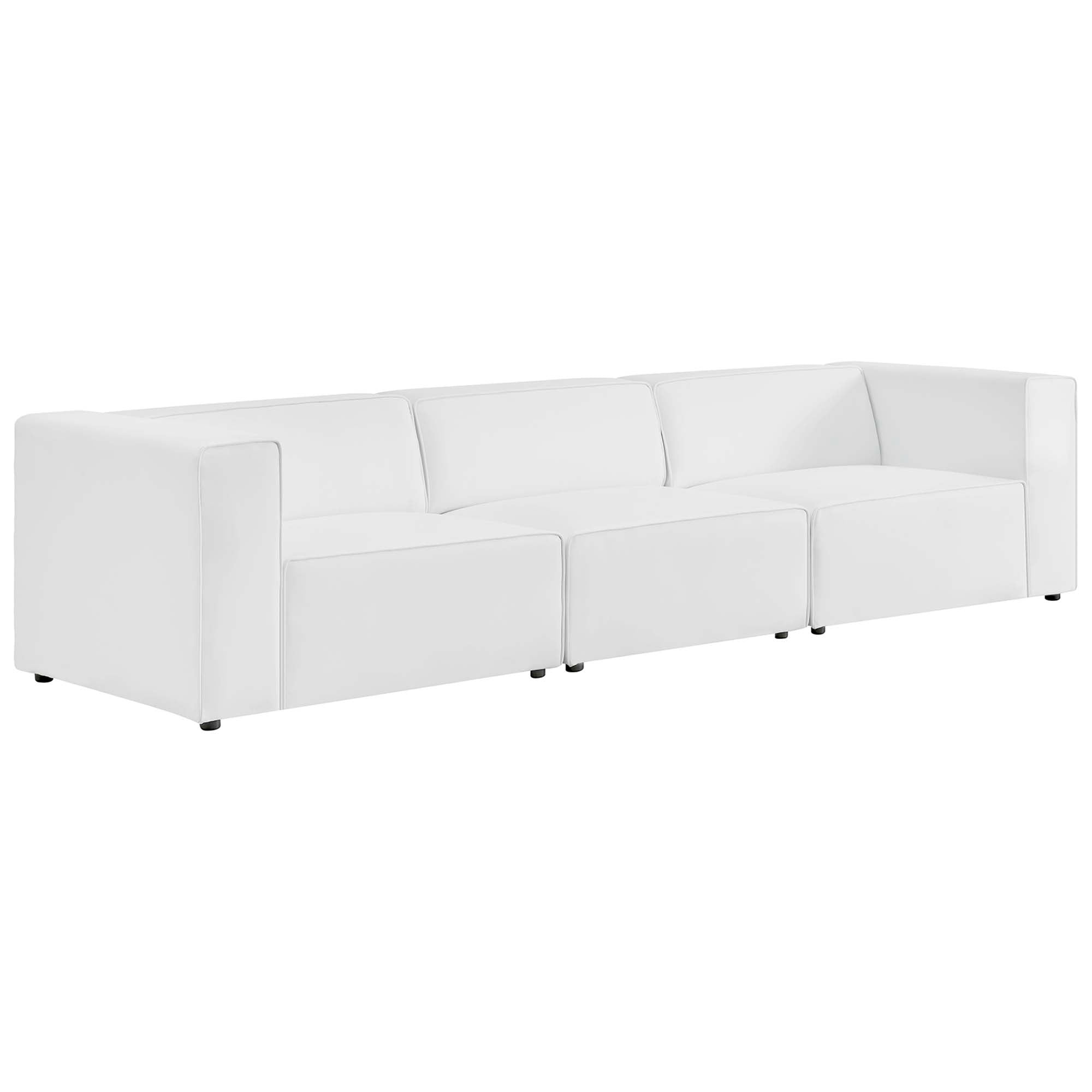 Mingle 3-Piece Vegan Leather Sectional Sofa by Modway - Best Buy Furniture