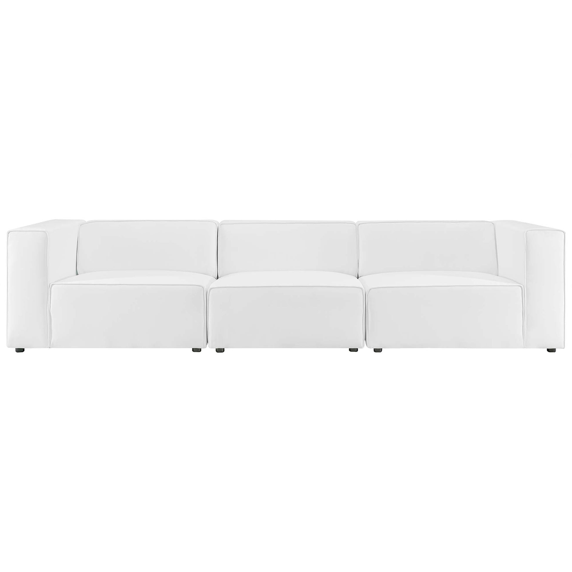 Mingle 3-Piece Vegan Leather Sectional Sofa by Modway - Best Buy Furniture
