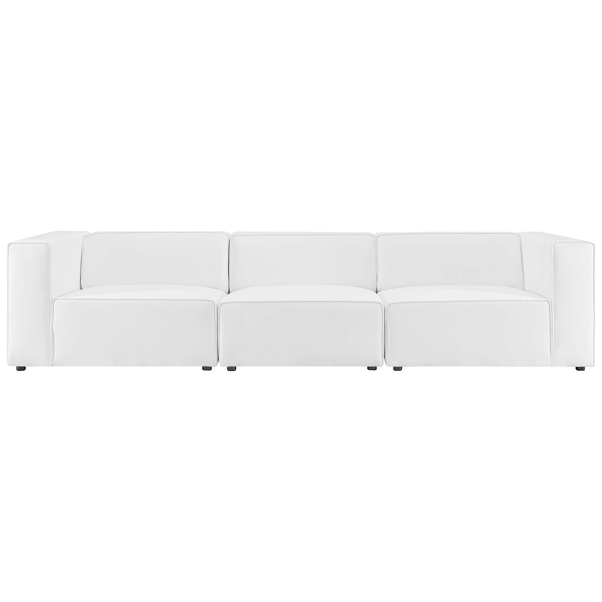 Mingle 3-Piece Vegan Leather Sectional Sofa by Modway - Best Buy Furniture