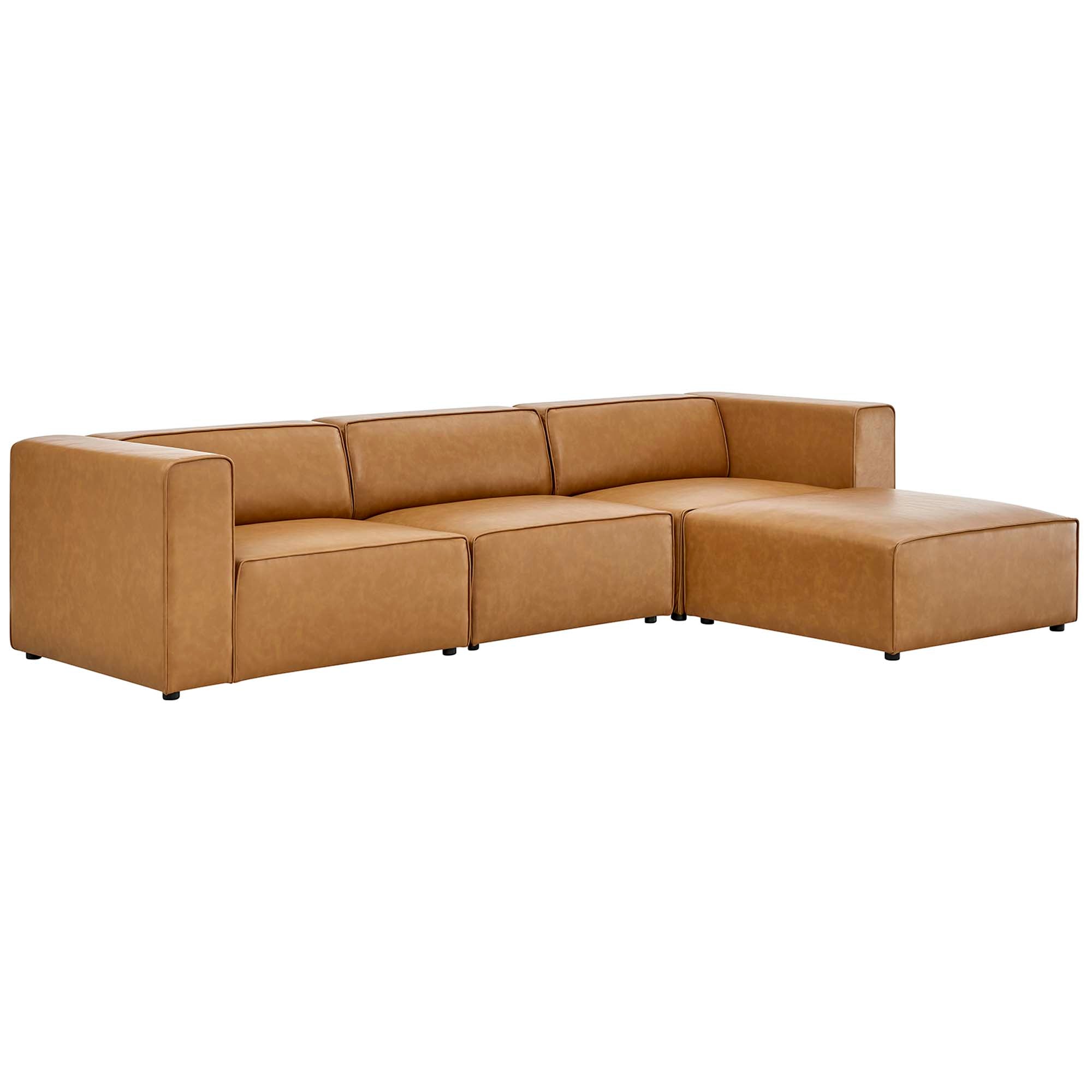Mingle Vegan Leather Sofa and Ottoman Set by Modway - Best Buy Furniture