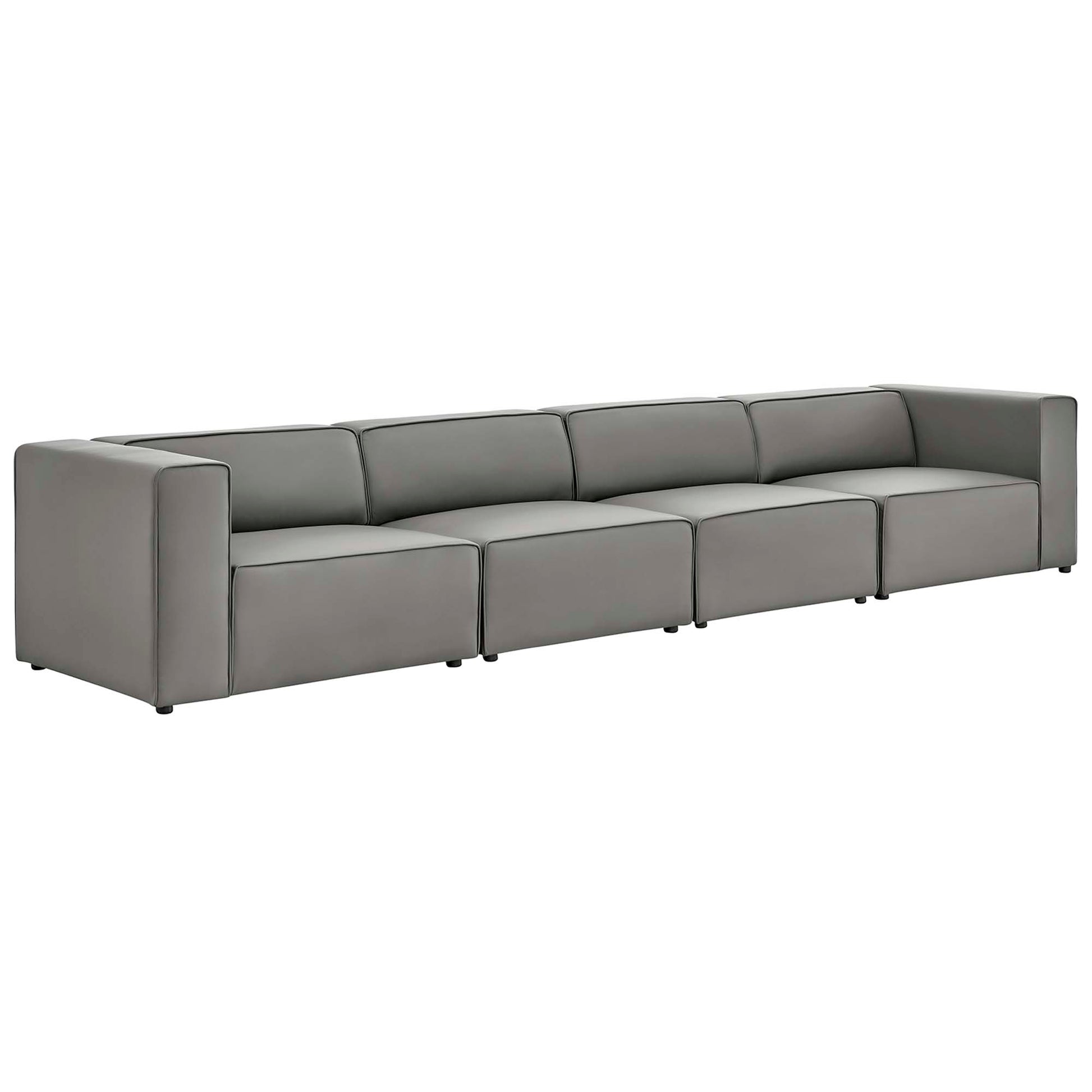Mingle 4-Piece Vegan Leather Sectional Sofa by Modway - Best Buy Furniture