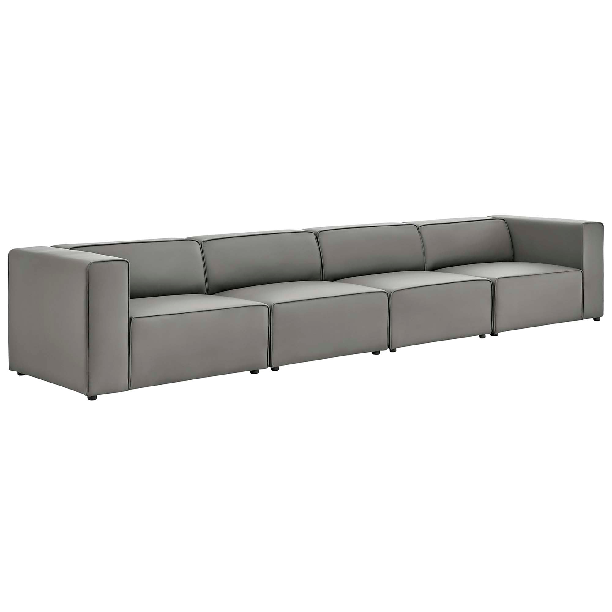 Mingle 4-Piece Vegan Leather Sectional Sofa by Modway - Best Buy Furniture