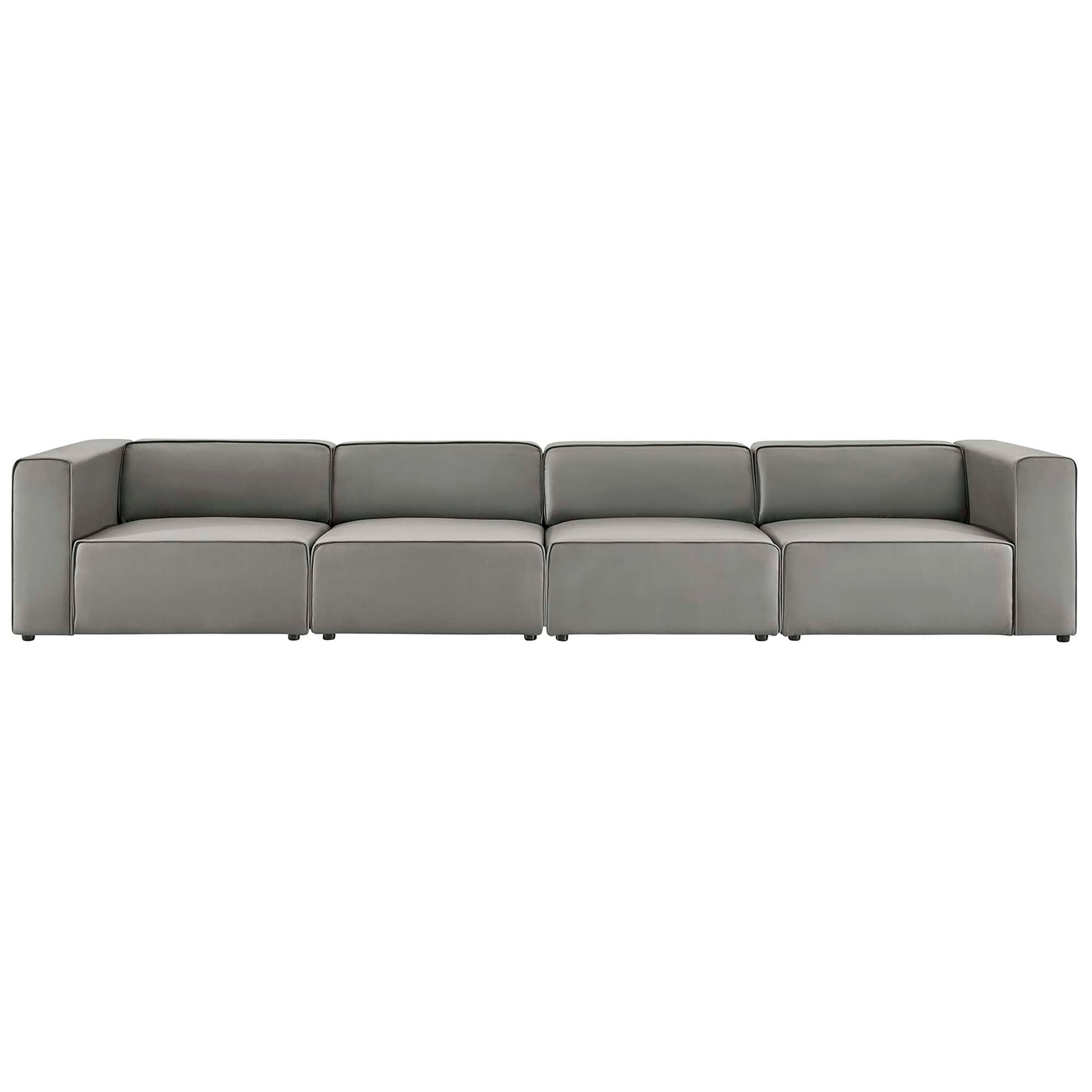 Mingle 4-Piece Vegan Leather Sectional Sofa by Modway - Best Buy Furniture
