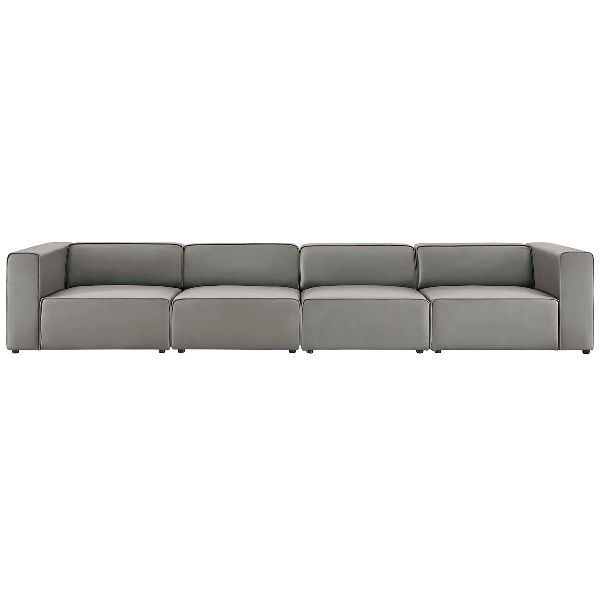 Mingle 4-Piece Vegan Leather Sectional Sofa by Modway - Best Buy Furniture