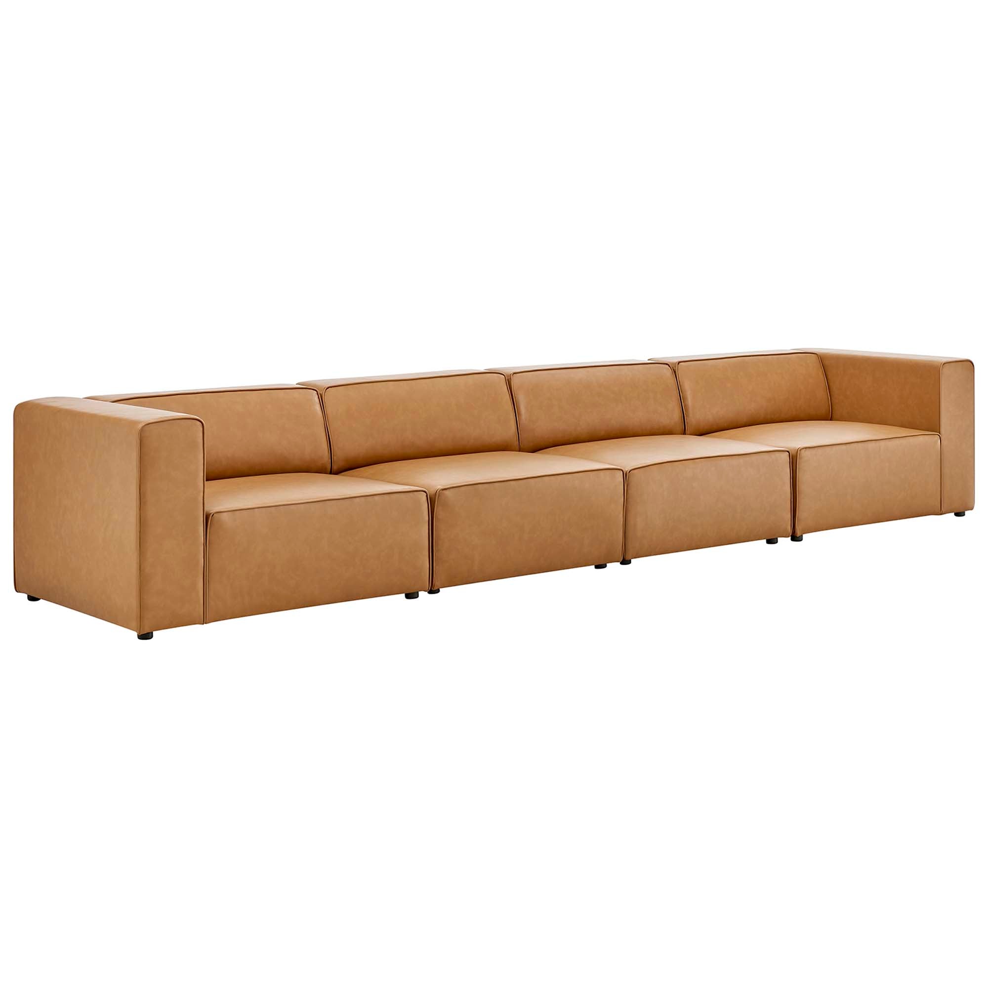 Mingle 4-Piece Vegan Leather Sectional Sofa by Modway - Best Buy Furniture