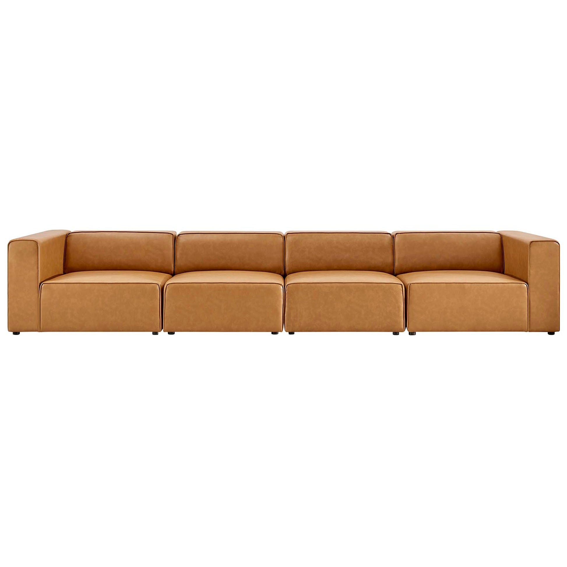 Mingle 4-Piece Vegan Leather Sectional Sofa by Modway - Best Buy Furniture