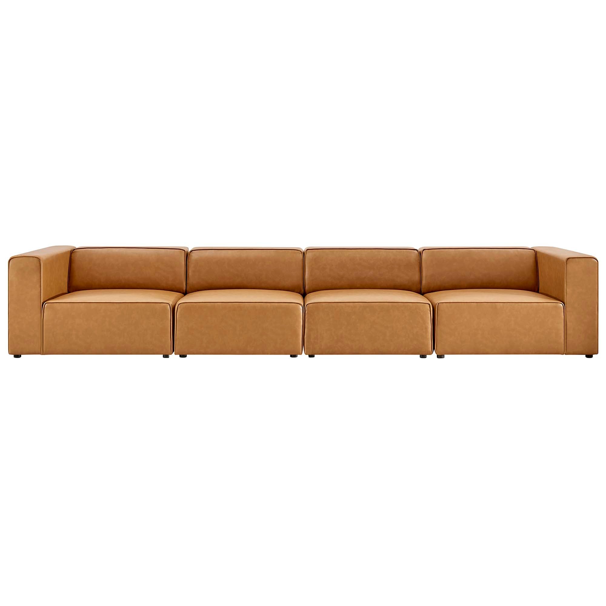 Mingle 4-Piece Vegan Leather Sectional Sofa by Modway - Best Buy Furniture