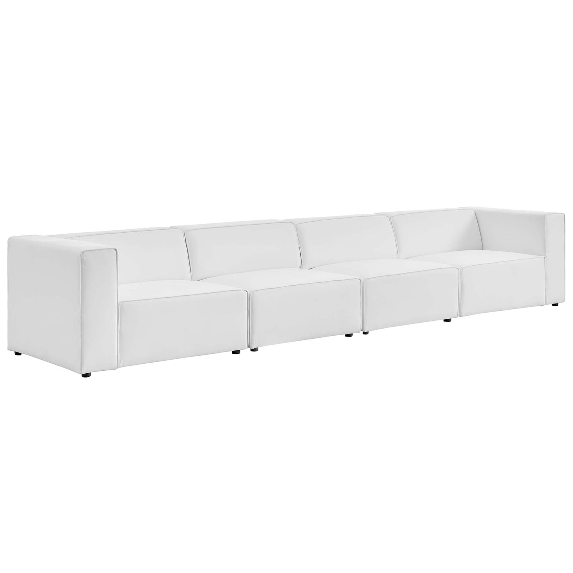 Mingle 4-Piece Vegan Leather Sectional Sofa by Modway - Best Buy Furniture