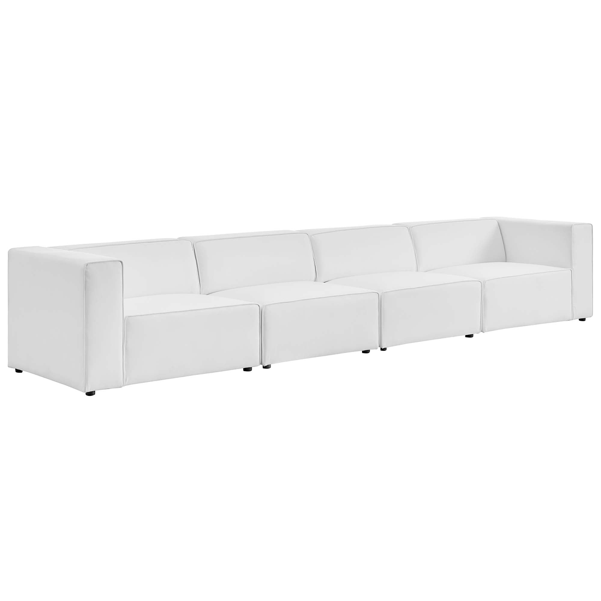 Mingle 4-Piece Vegan Leather Sectional Sofa by Modway - Best Buy Furniture