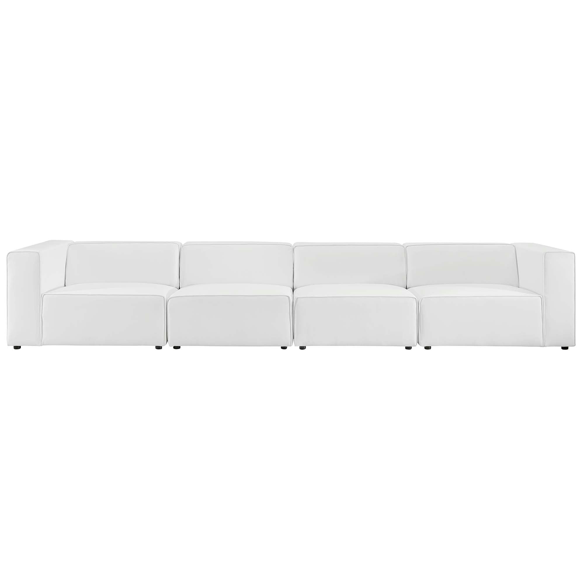 Mingle 4-Piece Vegan Leather Sectional Sofa by Modway - Best Buy Furniture