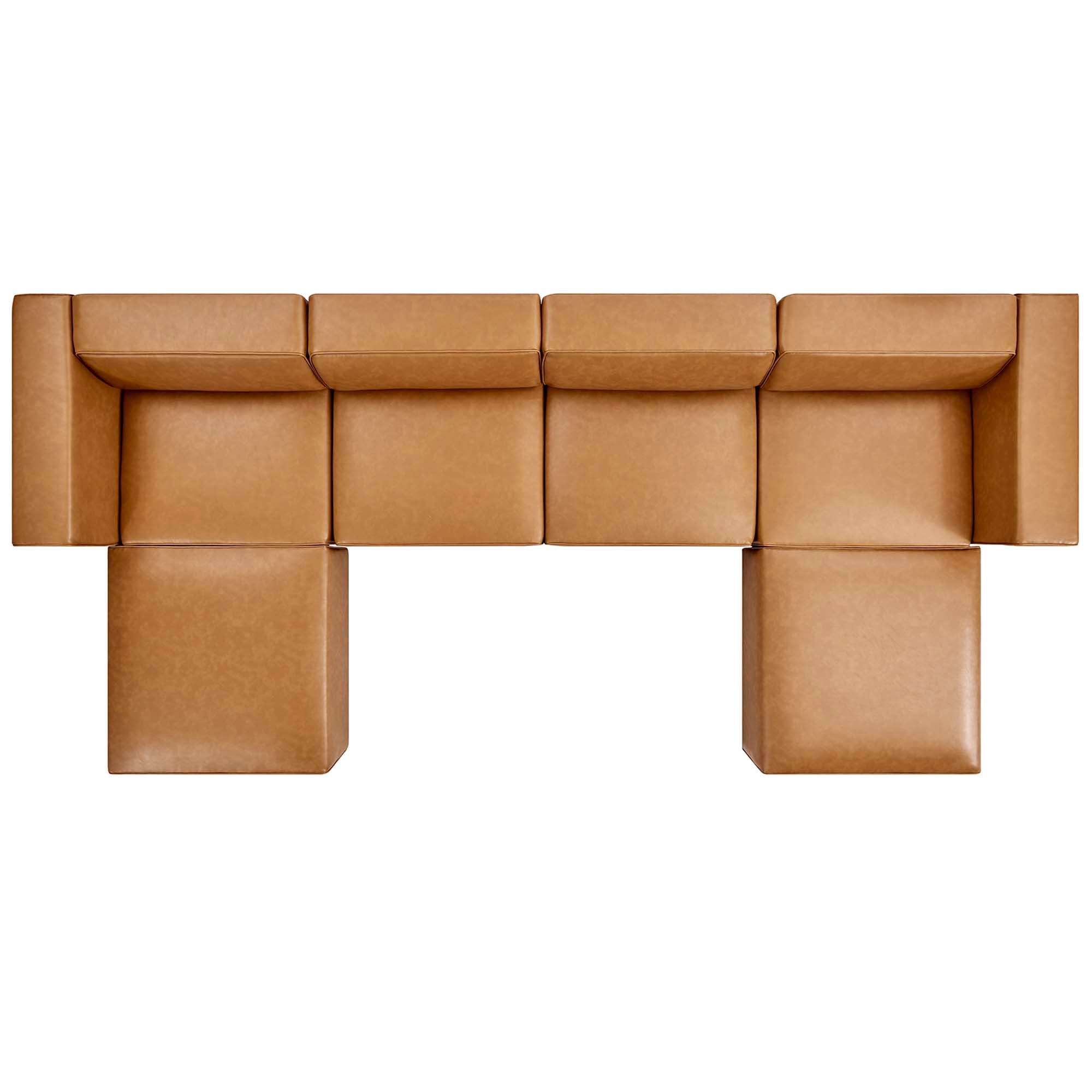 Mingle 4-Piece Vegan Leather Sofa and 2 Ottomans Set by Modway - Best Buy Furniture