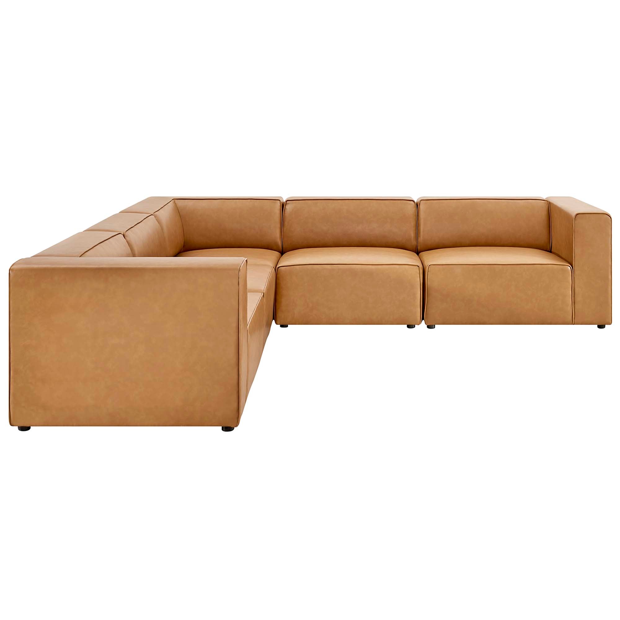 Mingle 5-Piece Vegan Leather Sectional Sofa by Modway - Best Buy Furniture