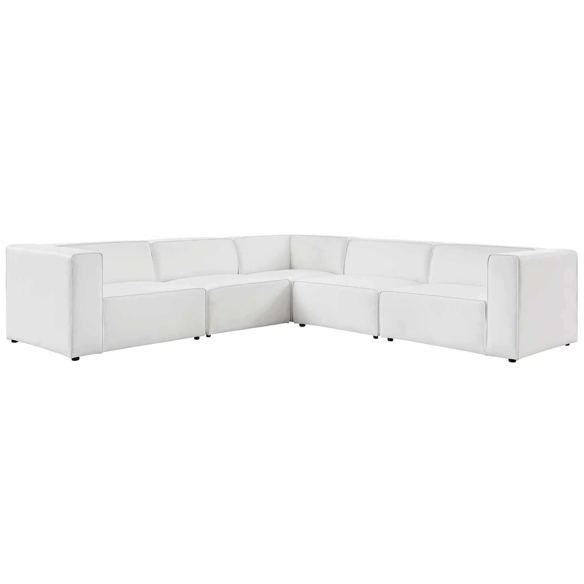 Mingle 5-Piece Vegan Leather Sectional Sofa by Modway - Best Buy Furniture