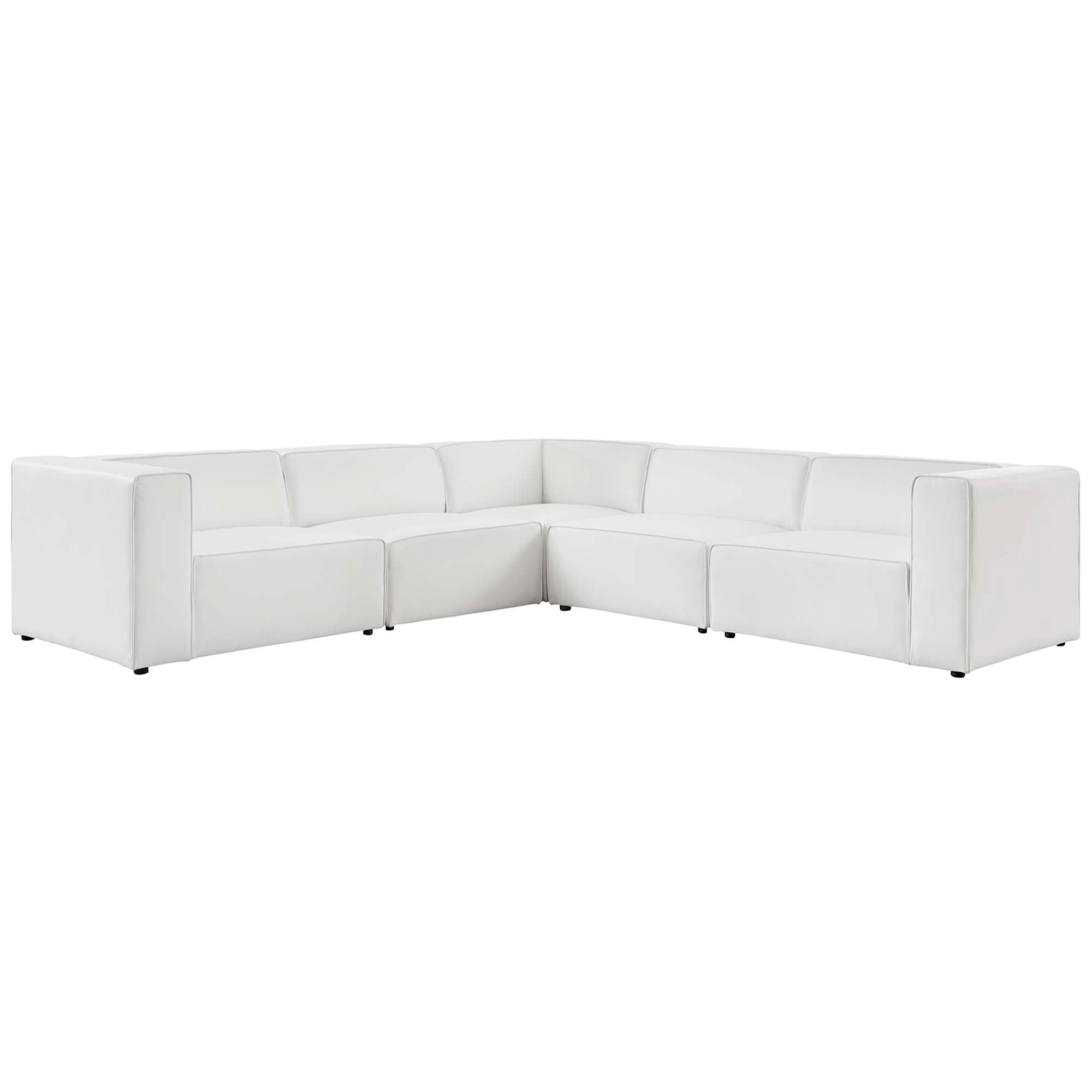 Mingle 5-Piece Vegan Leather Sectional Sofa by Modway - Best Buy Furniture